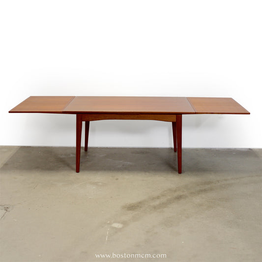 Danish Teak Draw Leaf Dining Table - #A2248