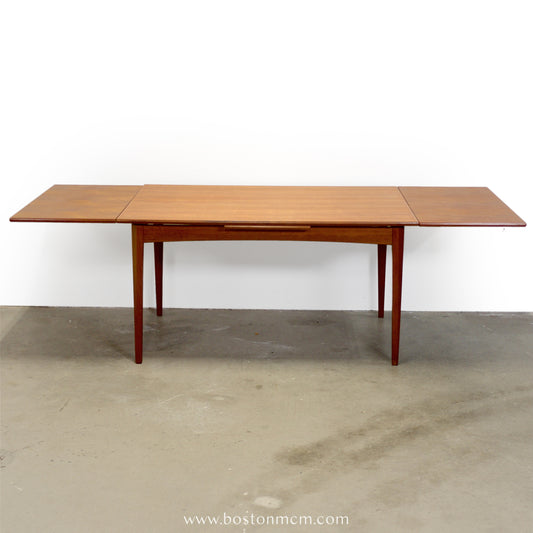 Danish Teak Draw Leaf Dining Table - #A2243