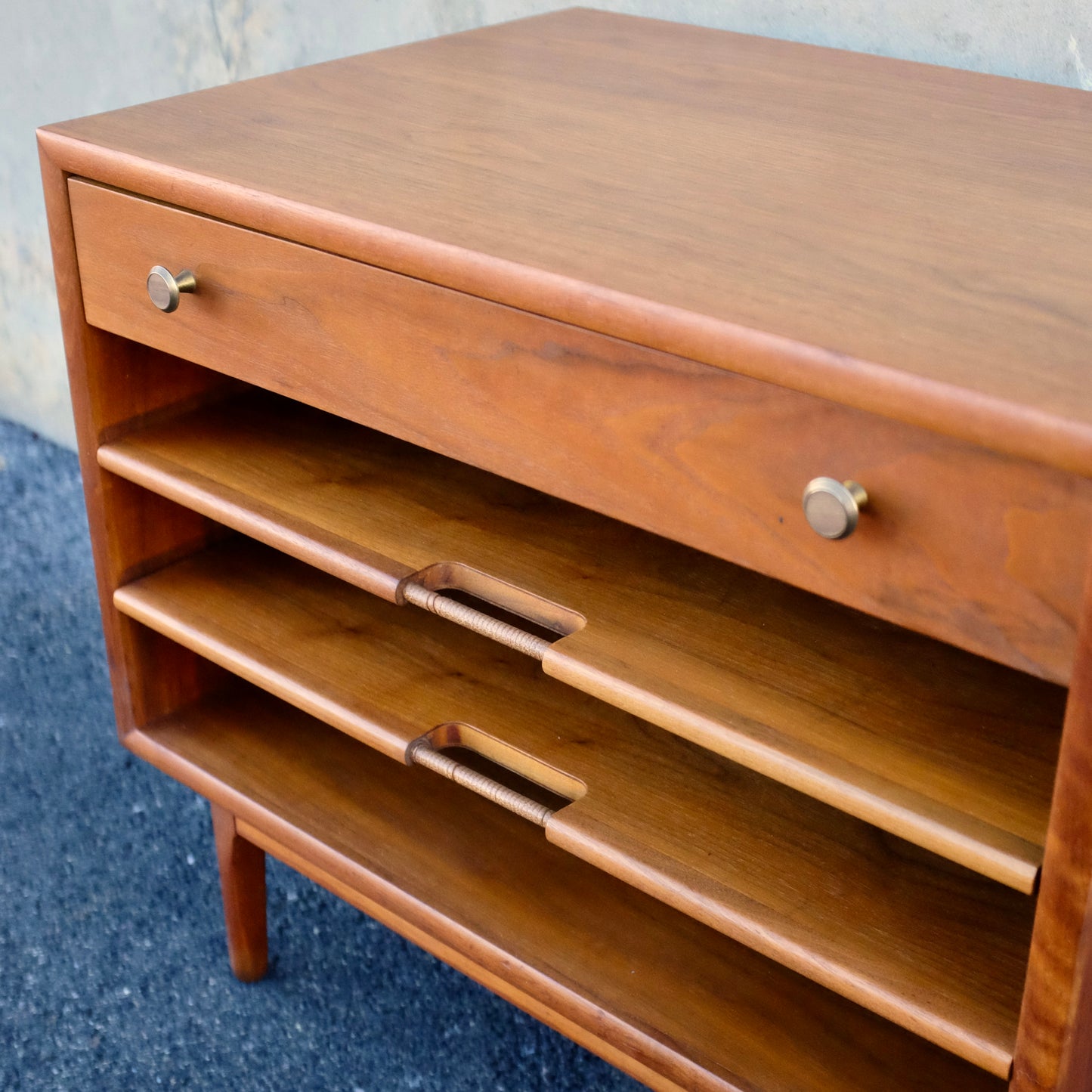 Drexel Furniture "Declaration" Walnut Magazine Side Table