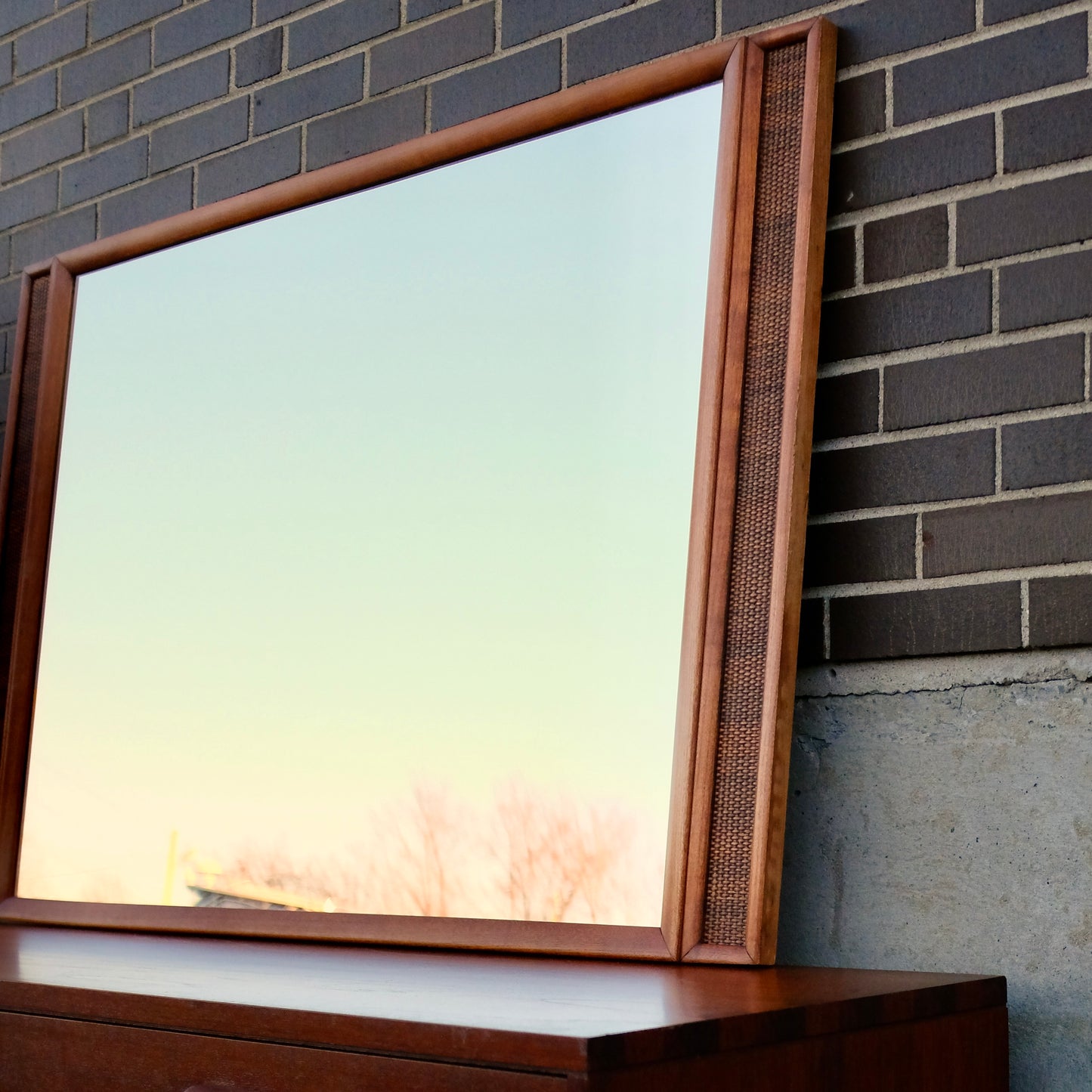 Lane Furniture "Nordholm" 12 Drawer Teak Dresser & Mirror