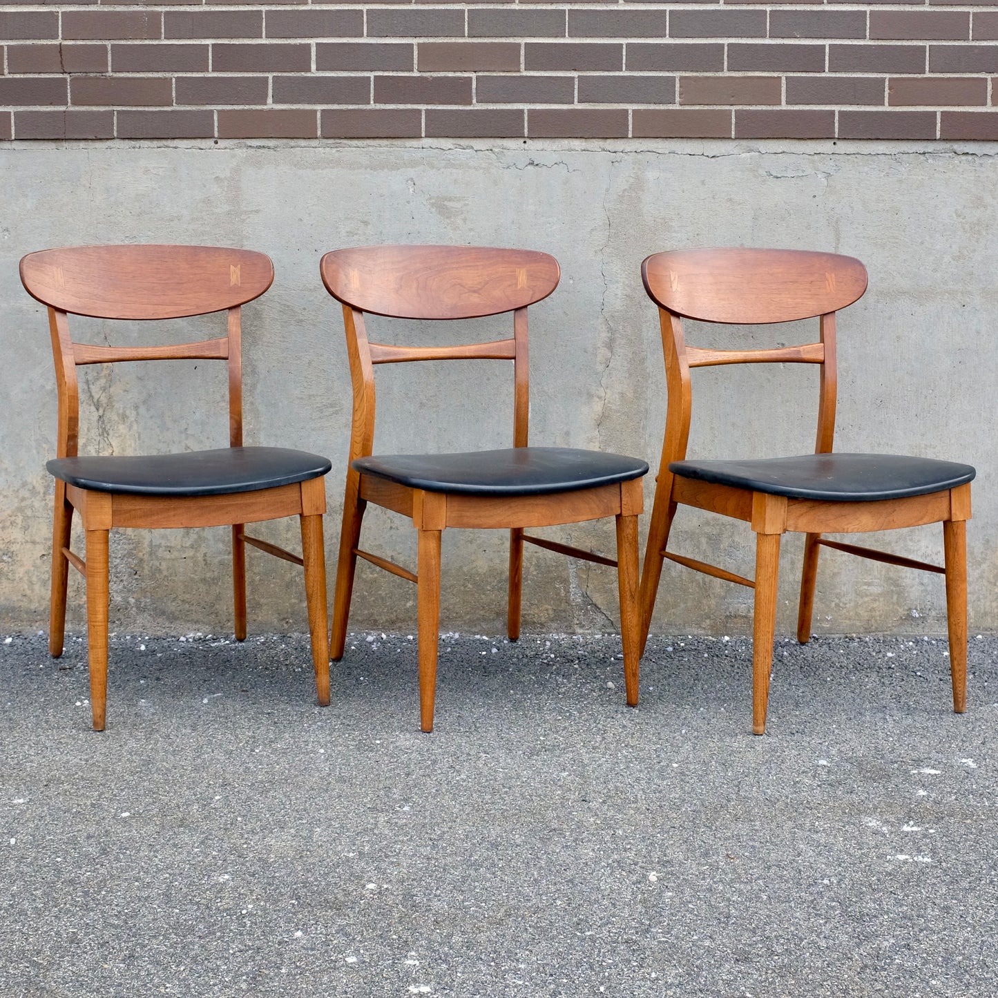 Lane Furniture "Acclaim" Walnut & Ash Dining Chairs - Set of 3