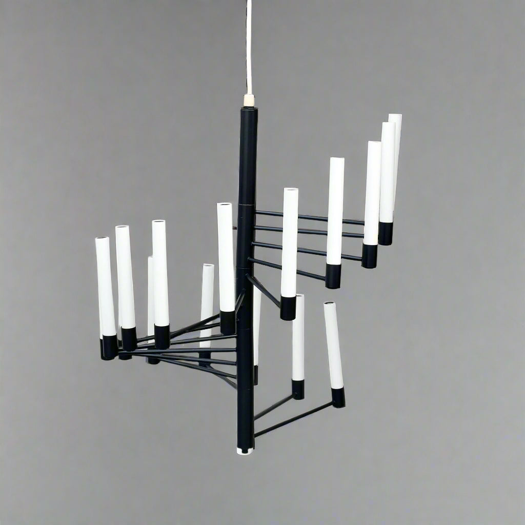 Lightolier Black Spiral Chandelier - #A1129