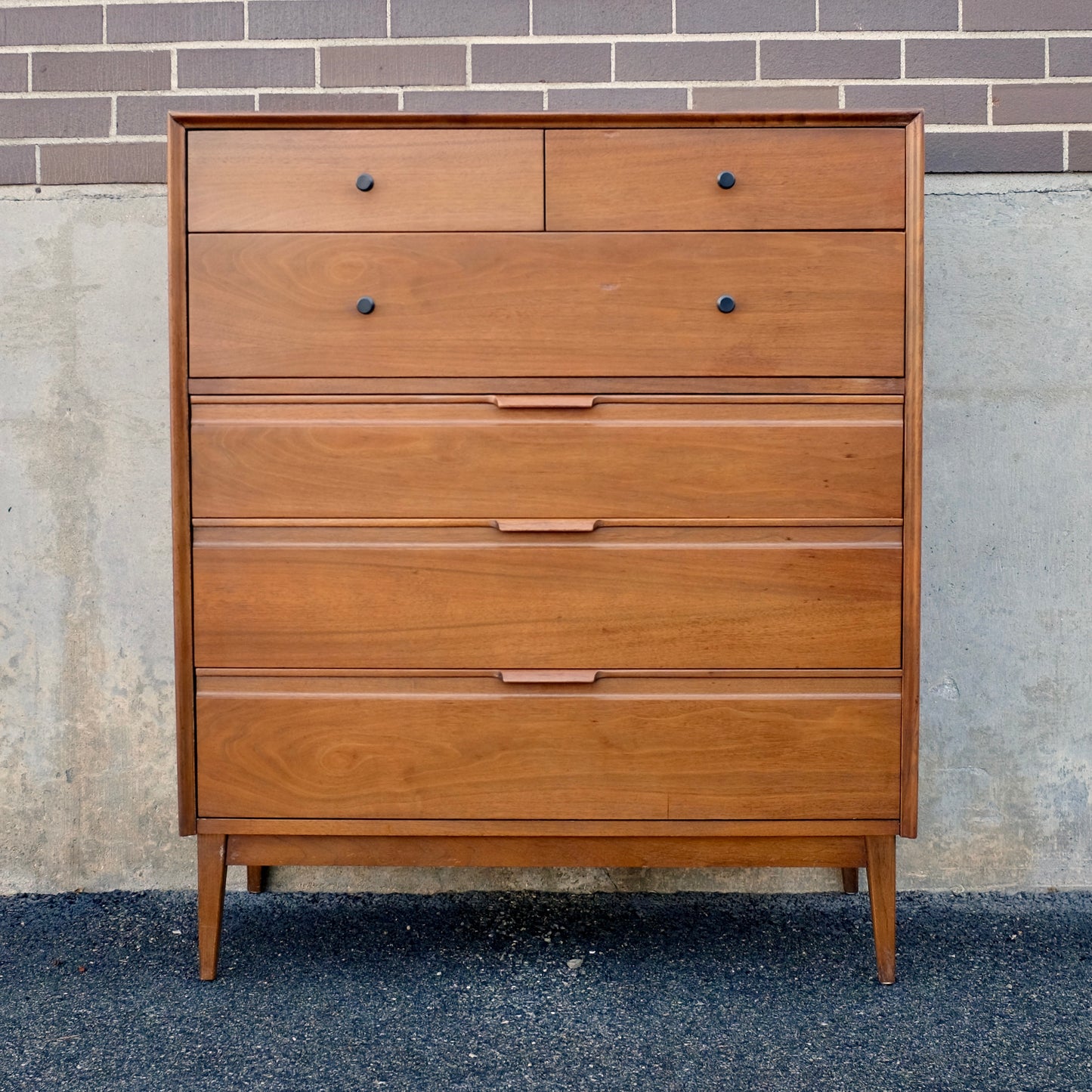 American of Martinsville Walnut Tall Dresser