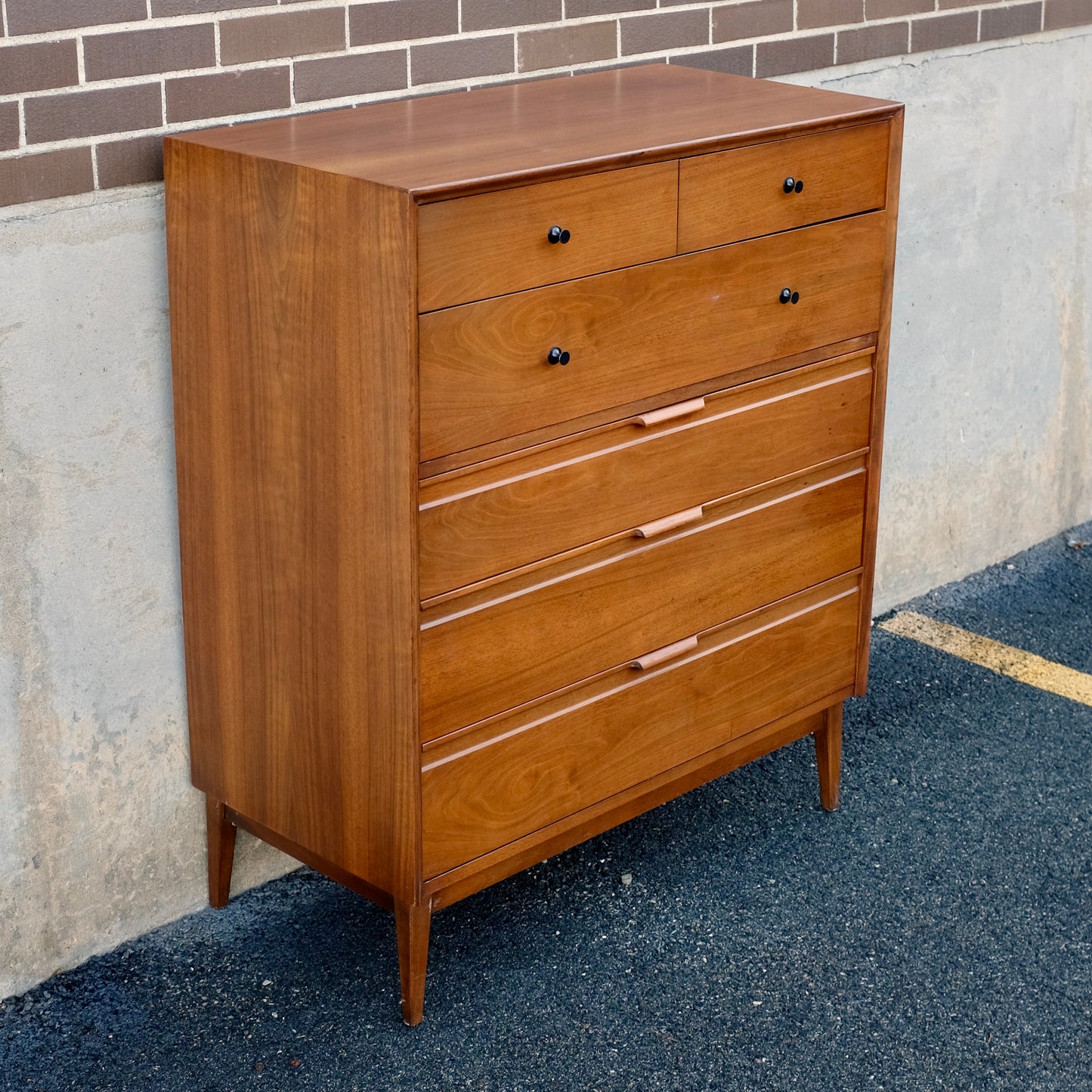 American of Martinsville Walnut Tall Dresser