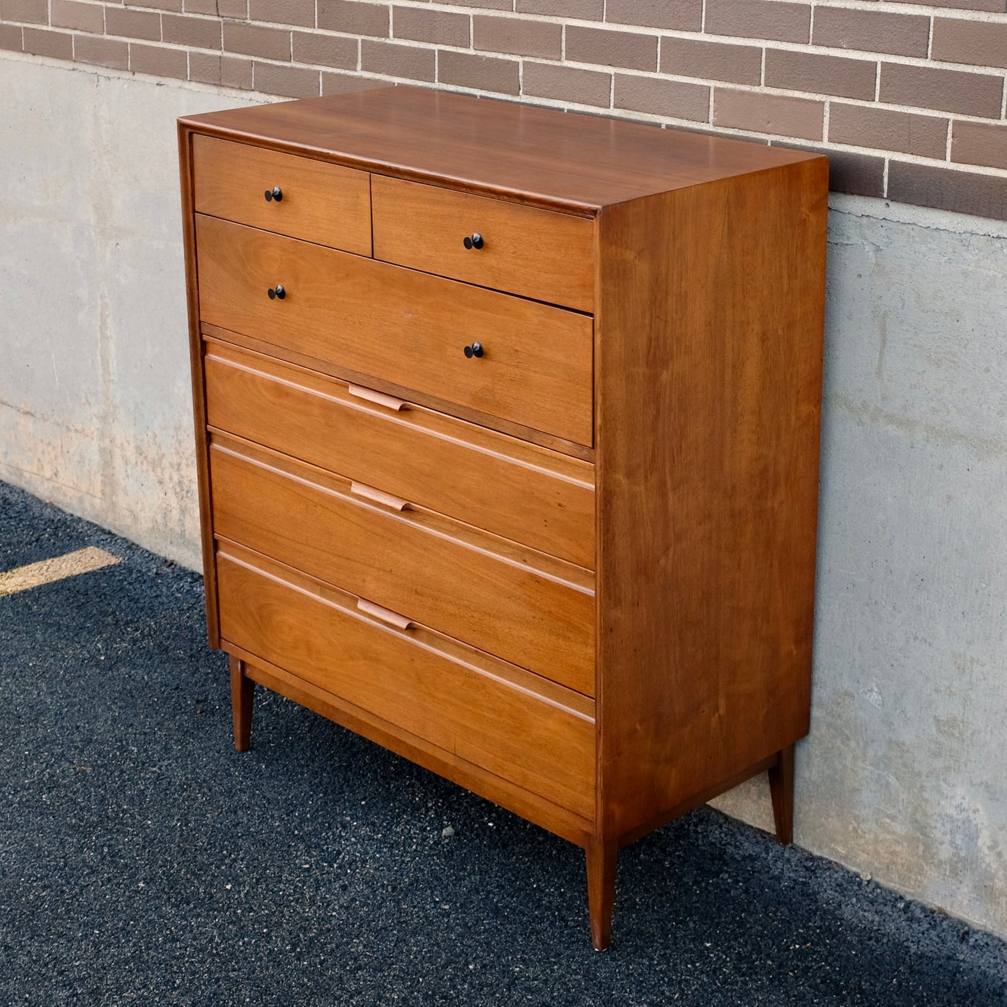 American of Martinsville Walnut Tall Dresser