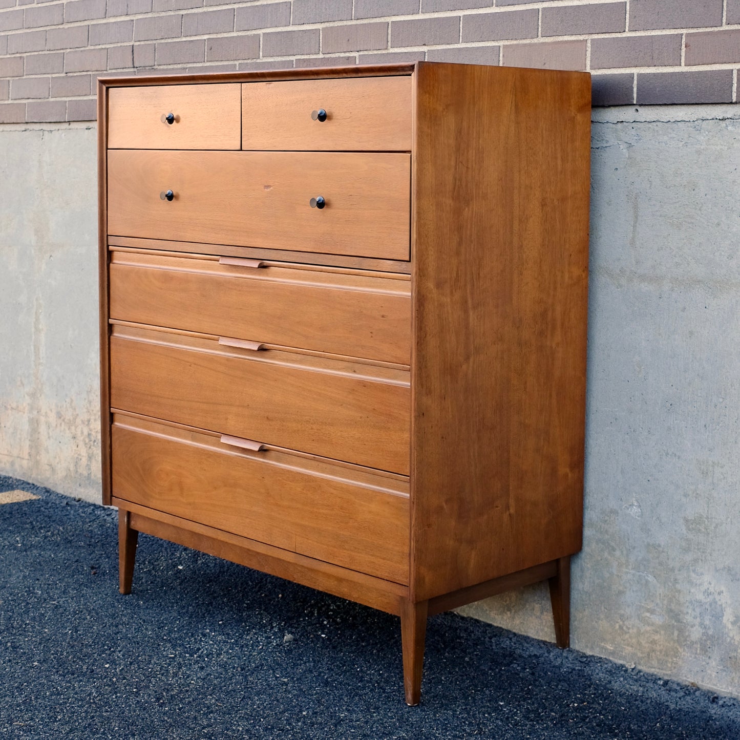American of Martinsville Walnut Tall Dresser