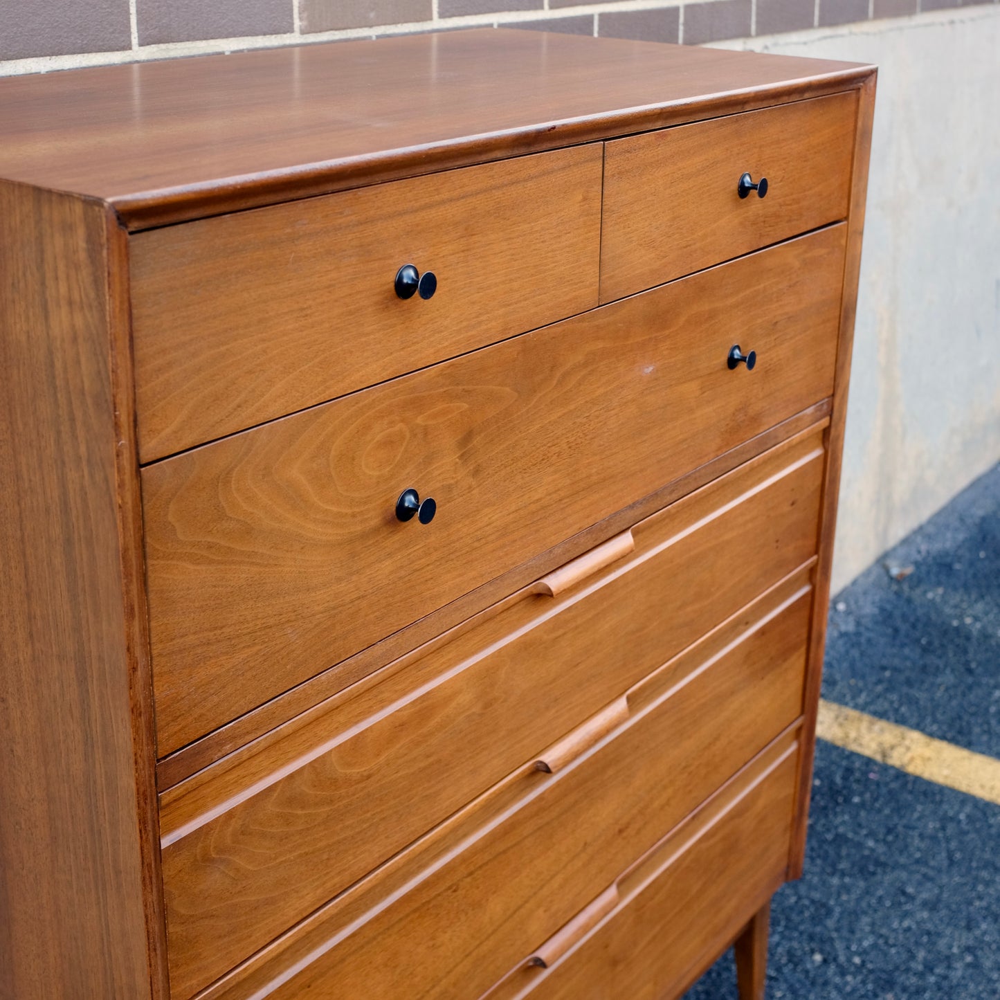 American of Martinsville Walnut Tall Dresser