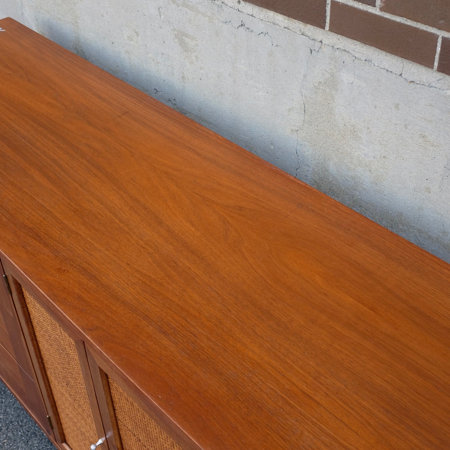 American of Martinsville "Accord" Walnut & Cane Dresser