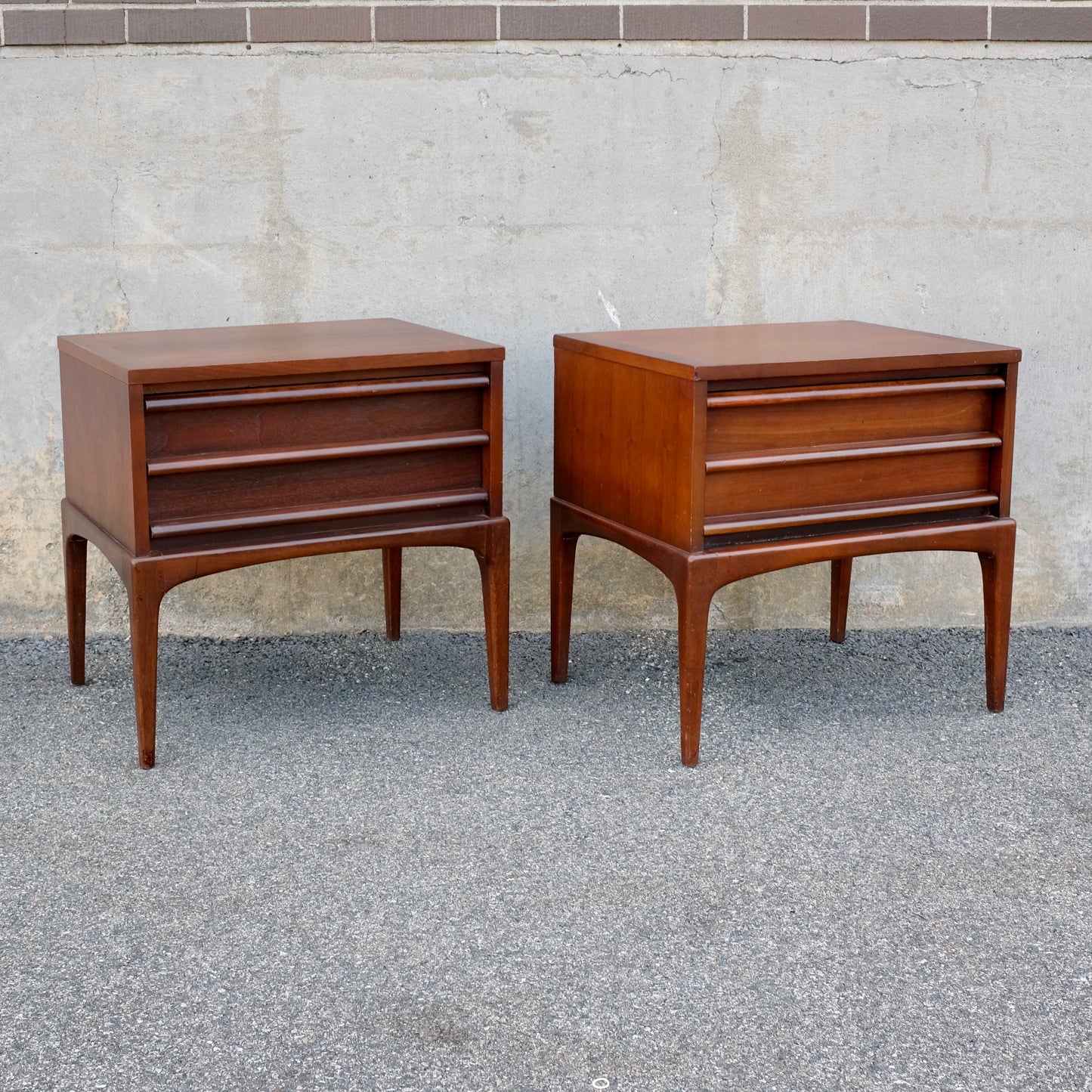 Lane Furniture "Rhythm" Walnut Pair of Nightstands