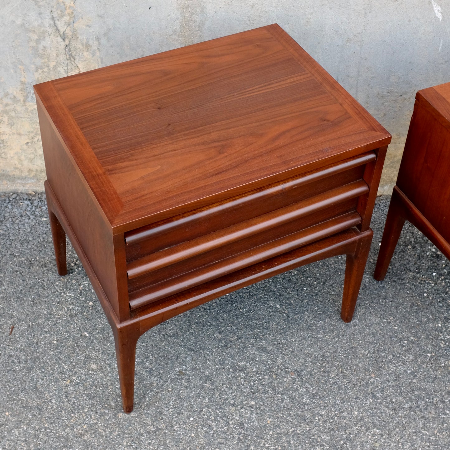 Lane Furniture "Rhythm" Walnut Pair of Nightstands