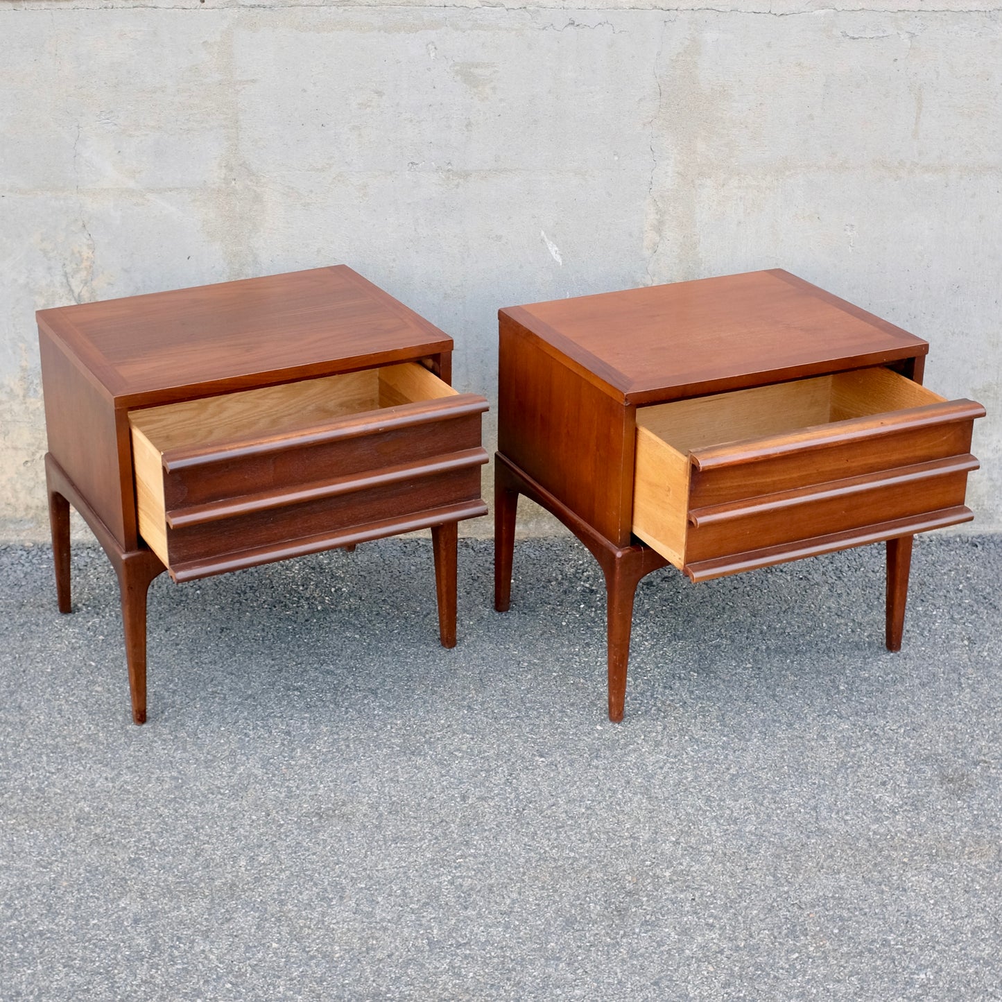 Lane Furniture "Rhythm" Walnut Pair of Nightstands