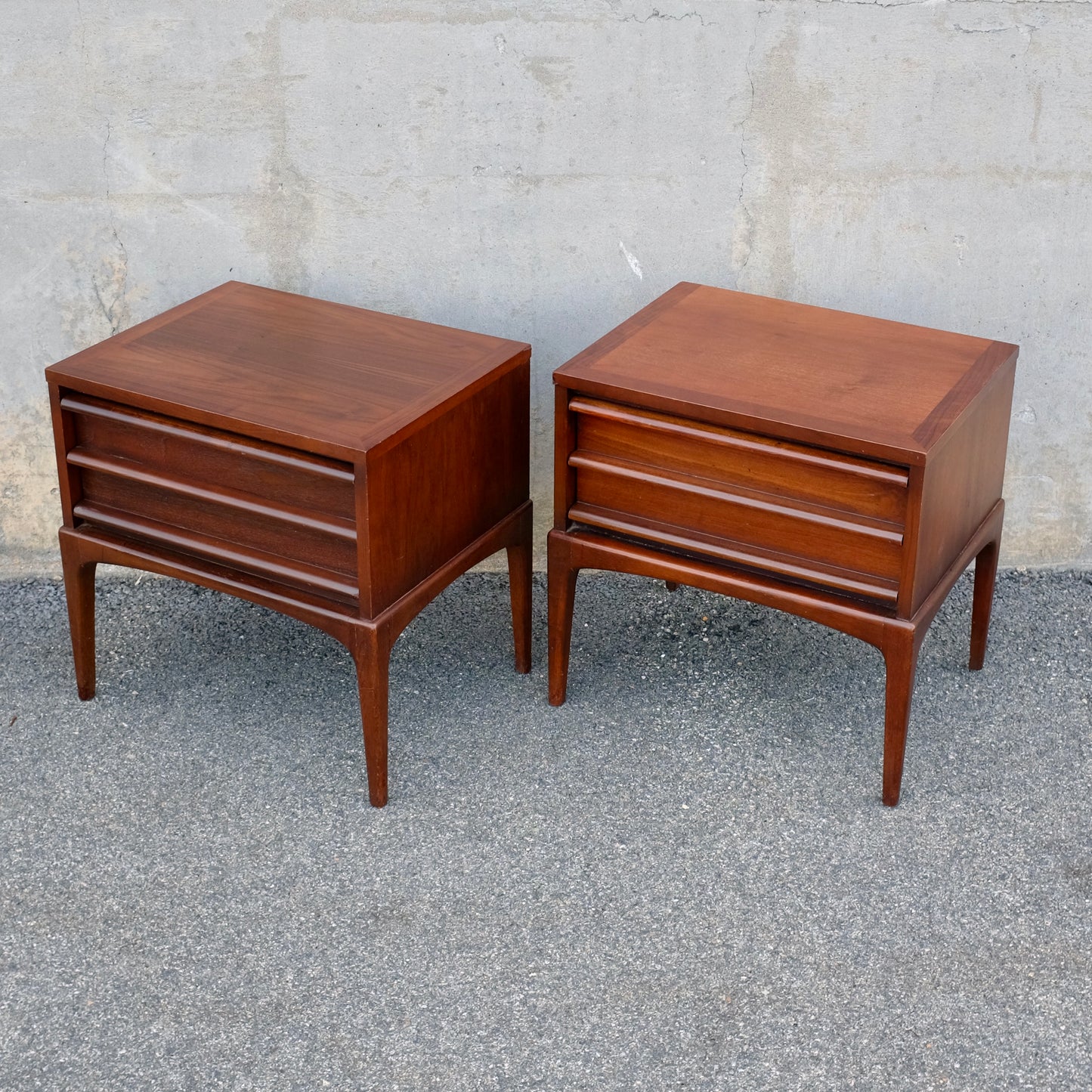 Lane Furniture "Rhythm" Walnut Pair of Nightstands
