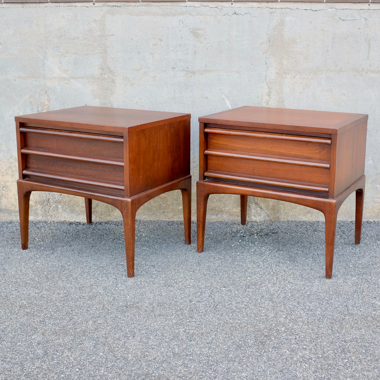 Lane Furniture "Rhythm" Walnut Pair of Nightstands