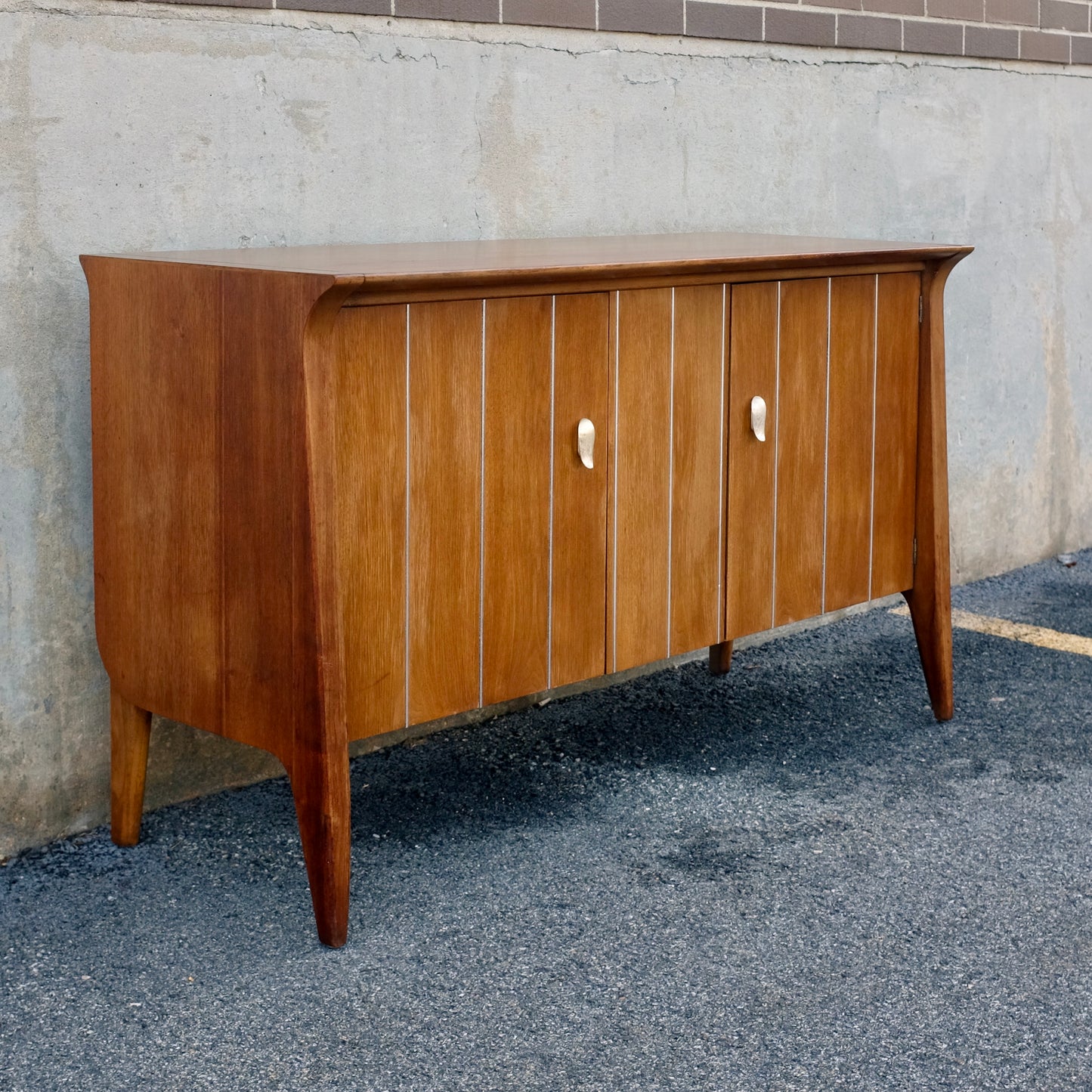 Drexel Furniture "Profile" Walnut Credenza / Record Cabinet / Buffet
