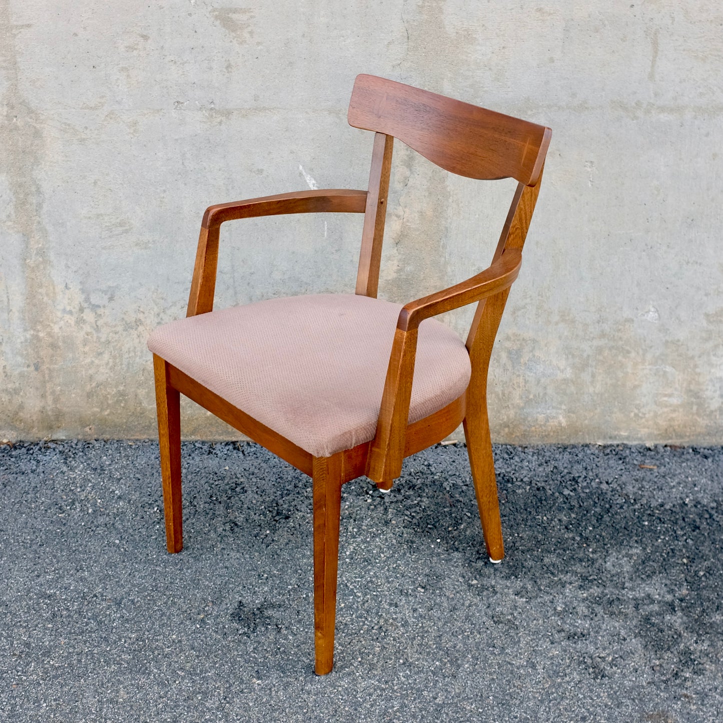 American of Martinsville "Dania II" Set of 6 Walnut & Rosewood Dining Chairs