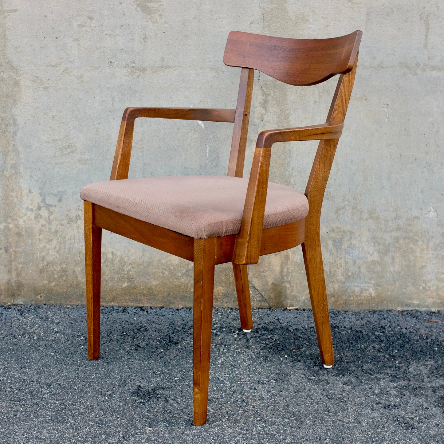 American of Martinsville "Dania II" Set of 6 Walnut & Rosewood Dining Chairs