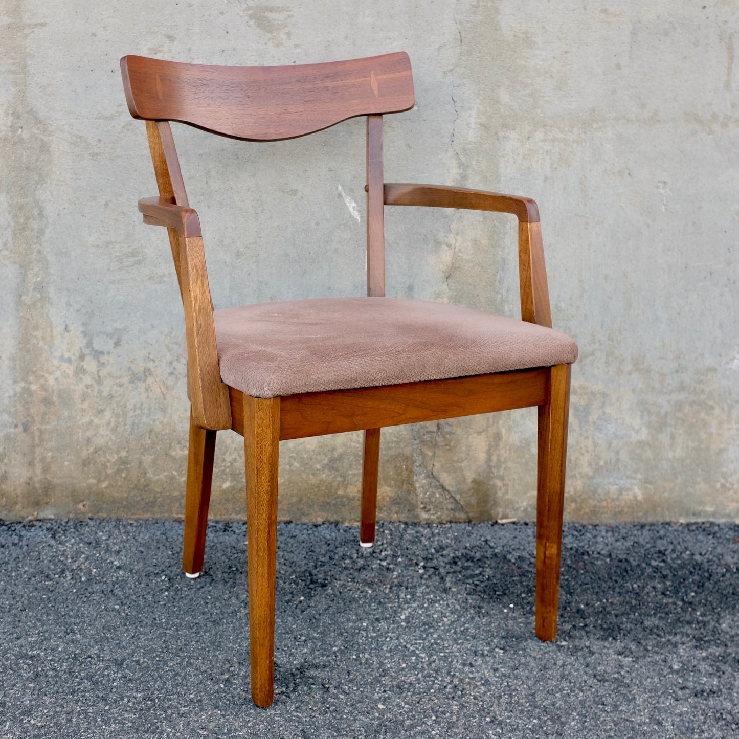 American of Martinsville "Dania II" Set of 6 Walnut & Rosewood Dining Chairs