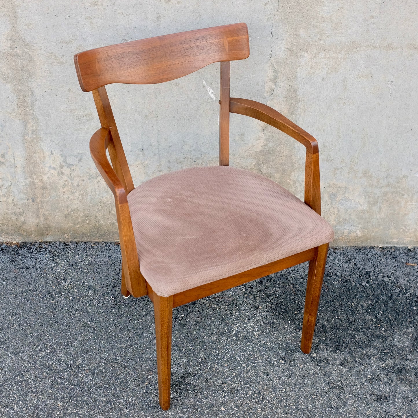 American of Martinsville "Dania II" Set of 6 Walnut & Rosewood Dining Chairs