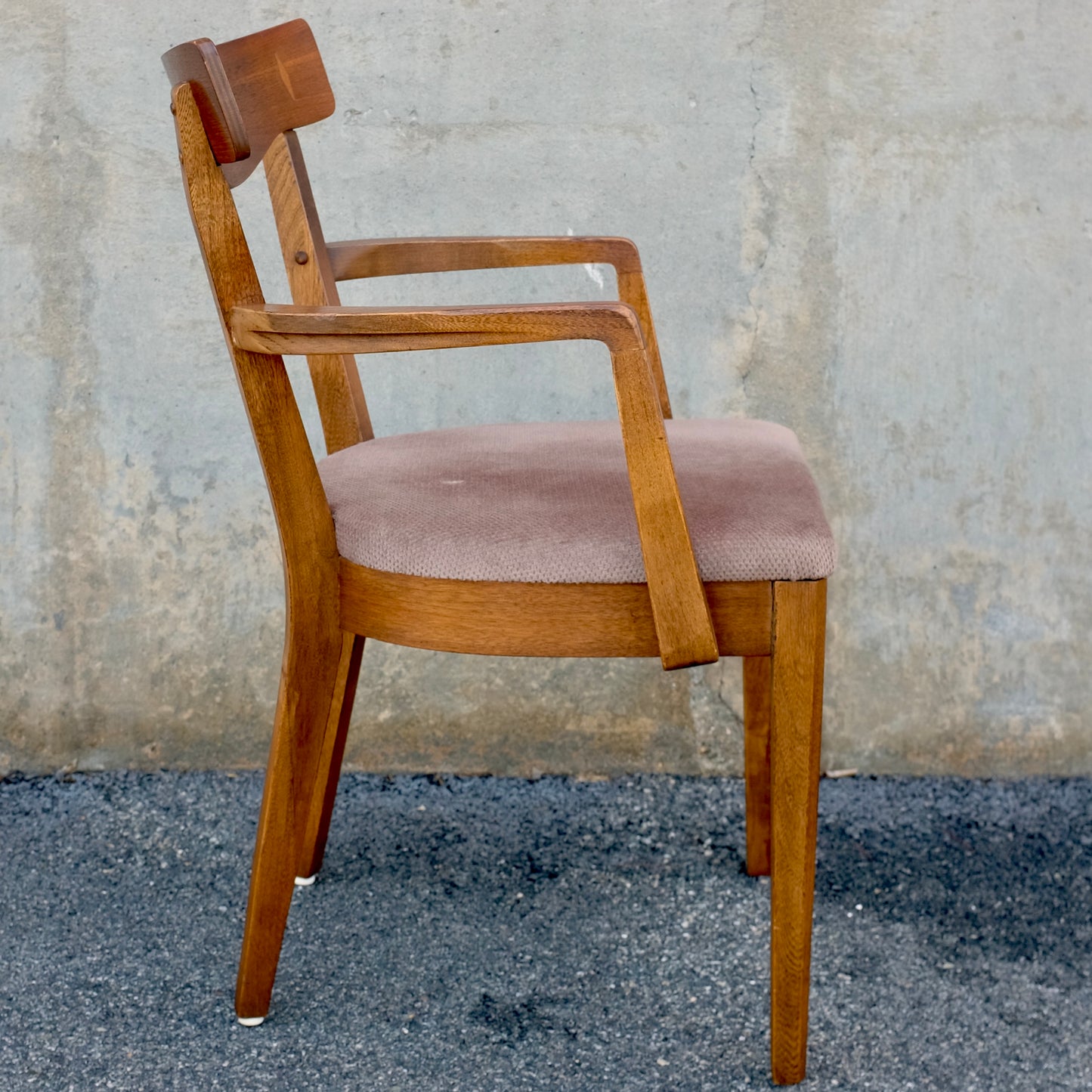 American of Martinsville "Dania II" Set of 6 Walnut & Rosewood Dining Chairs