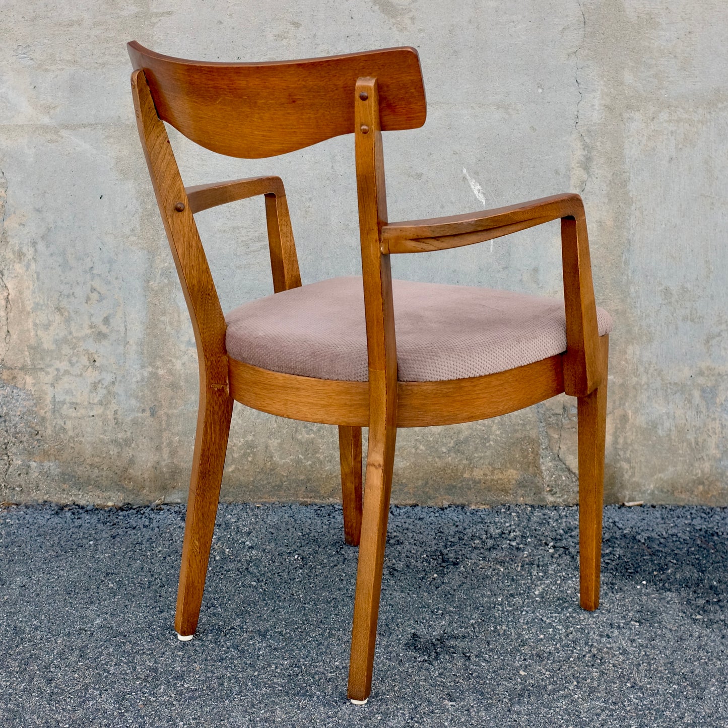 American of Martinsville "Dania II" Set of 6 Walnut & Rosewood Dining Chairs