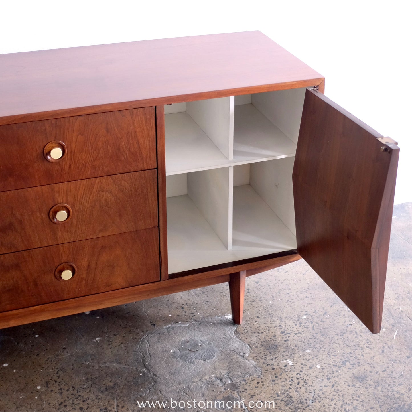 American of Martinsville "Harlequin" Walnut Low Dreser / Credenza