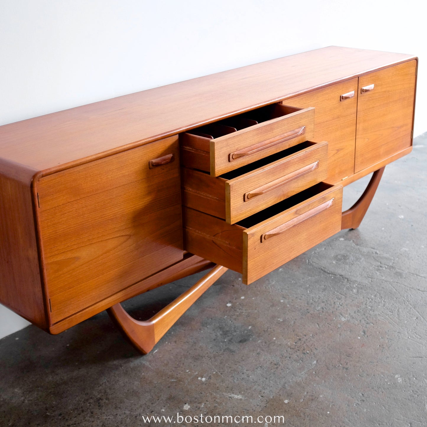 Beithcraft "Symphony" Teak Credenza Designed by Val Rossi