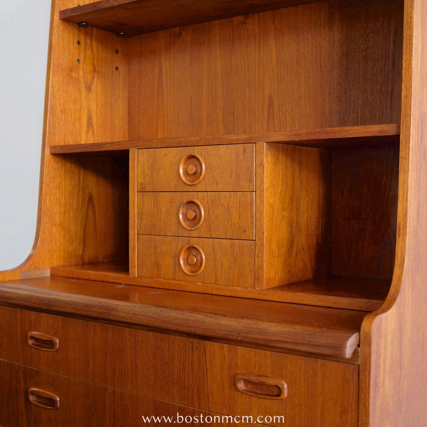 Danish Teak Secretary's Desk With Bookcase