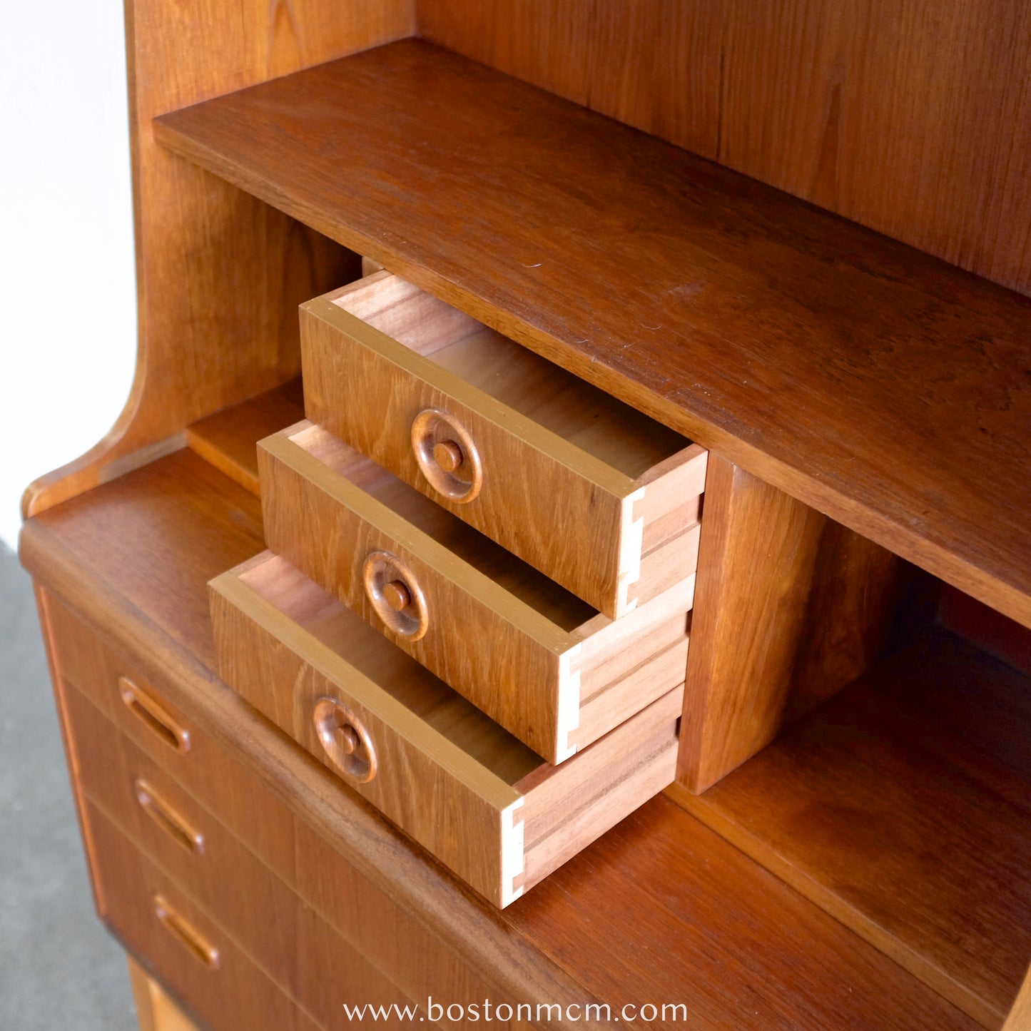 Danish Teak Secretary's Desk With Bookcase