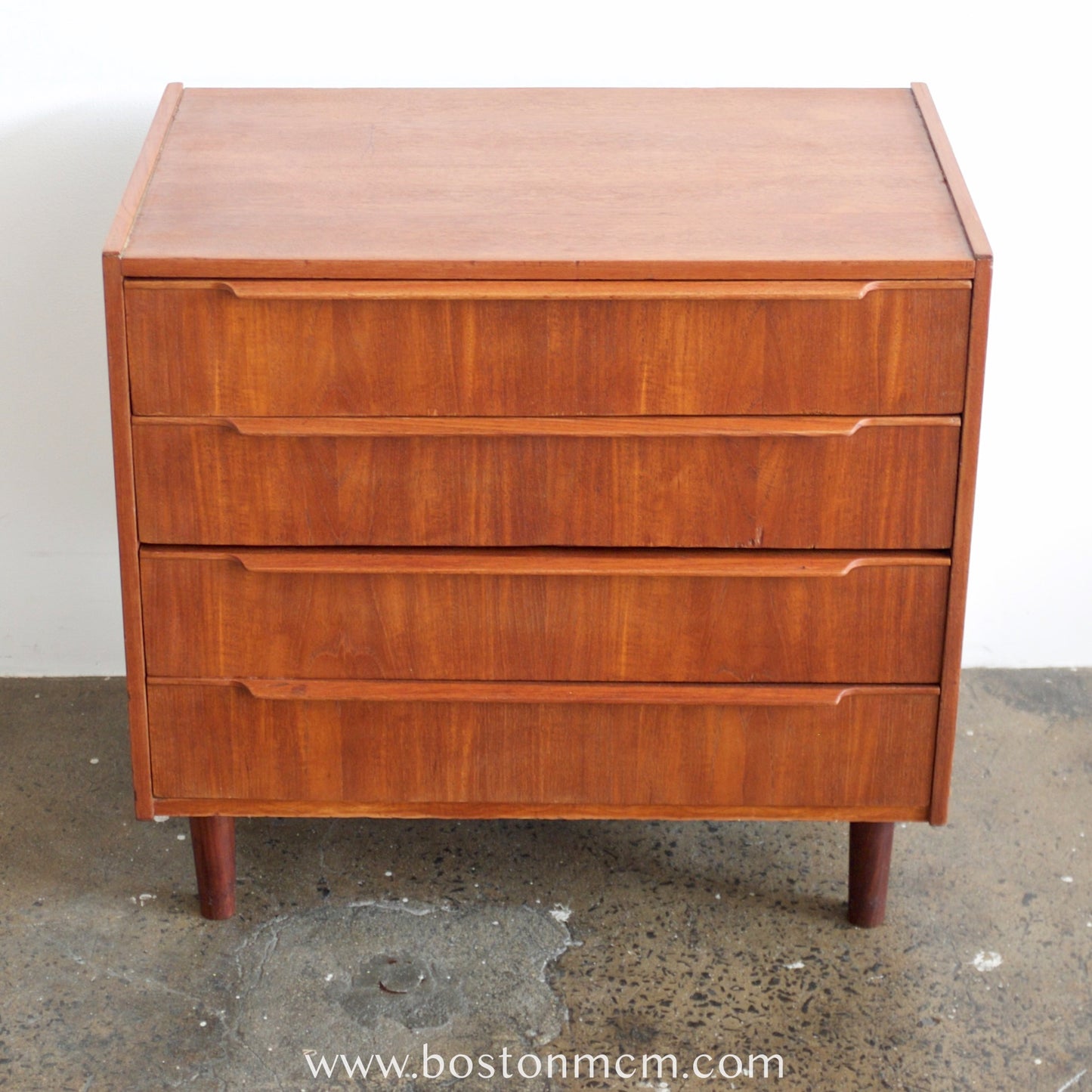 Teak Four Drawer Dresser