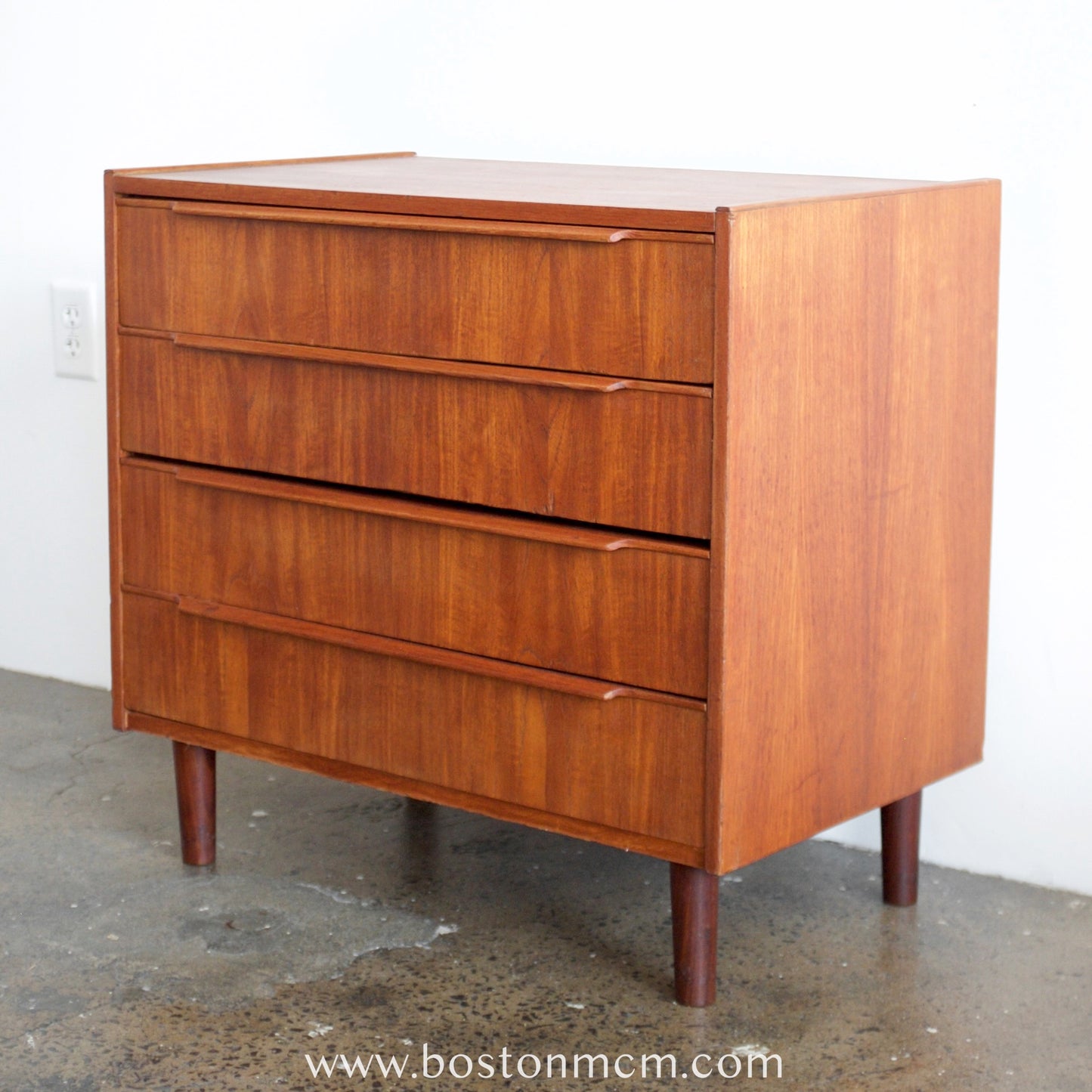 Teak Four Drawer Dresser