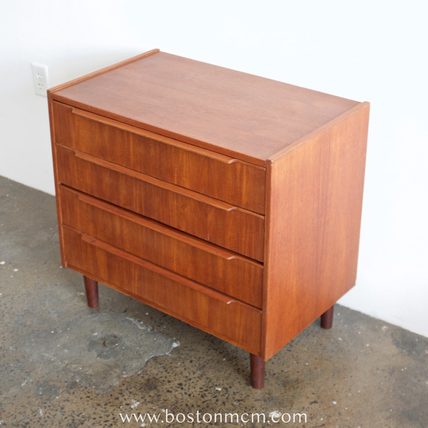Teak Four Drawer Dresser