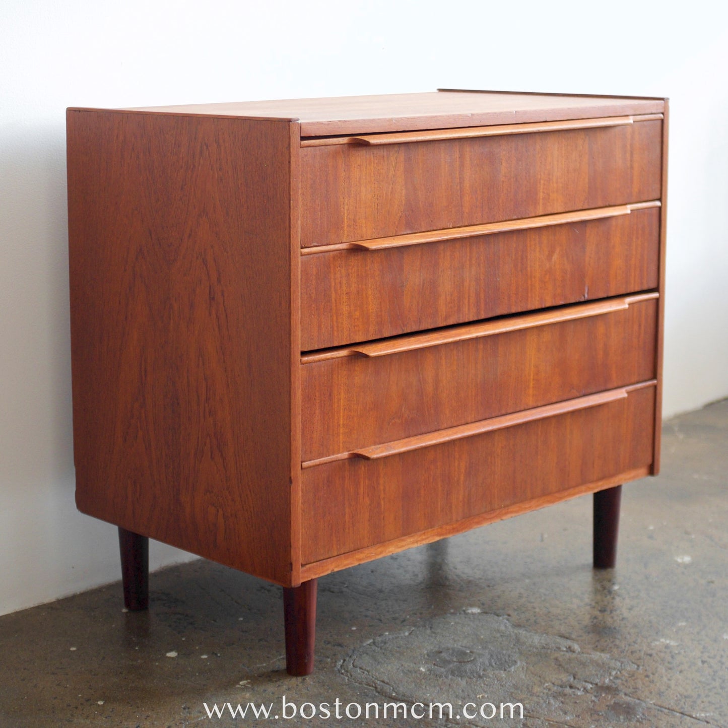 Teak Four Drawer Dresser