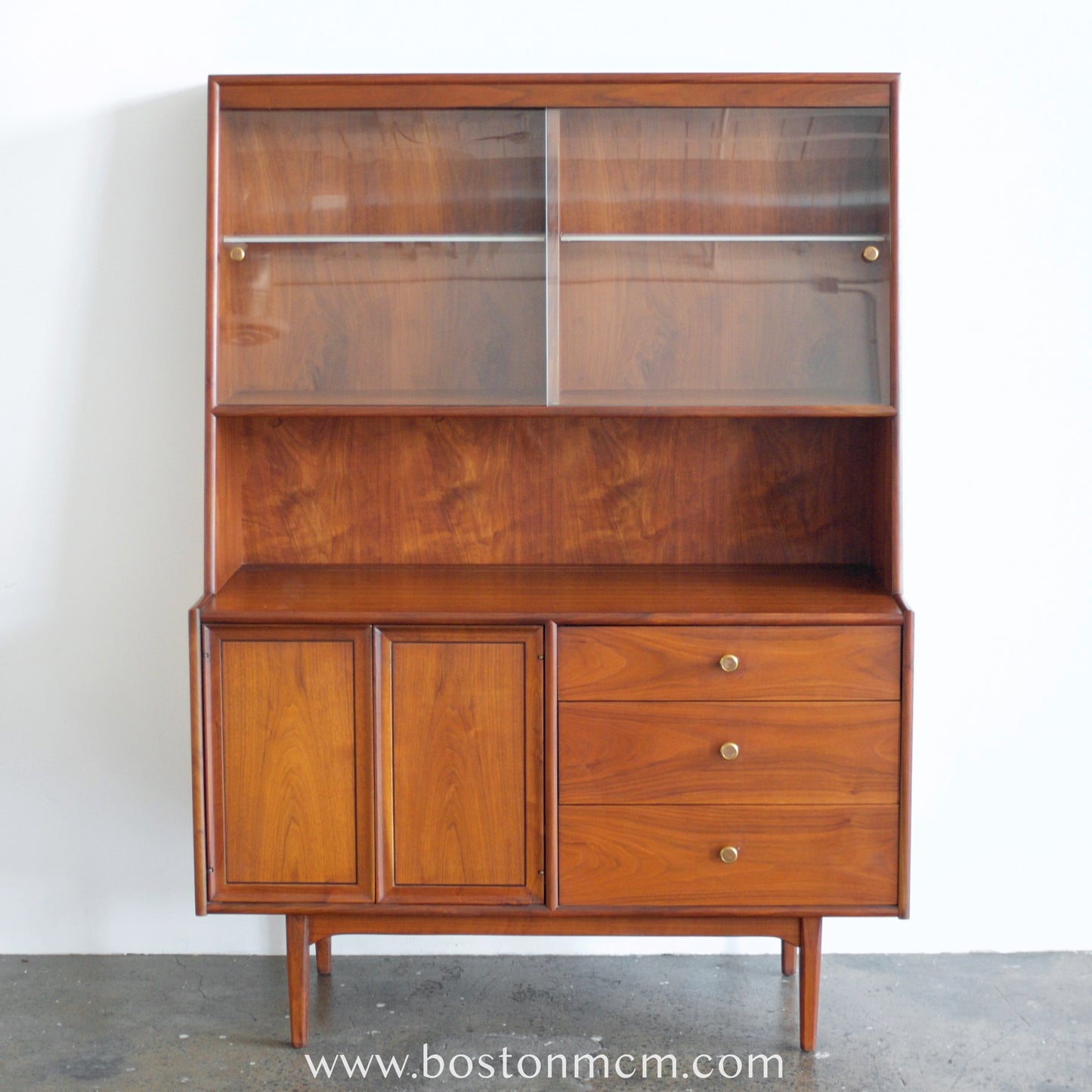 Drexel Furniture "Declaration" Walnut Hutch / China Cabinet