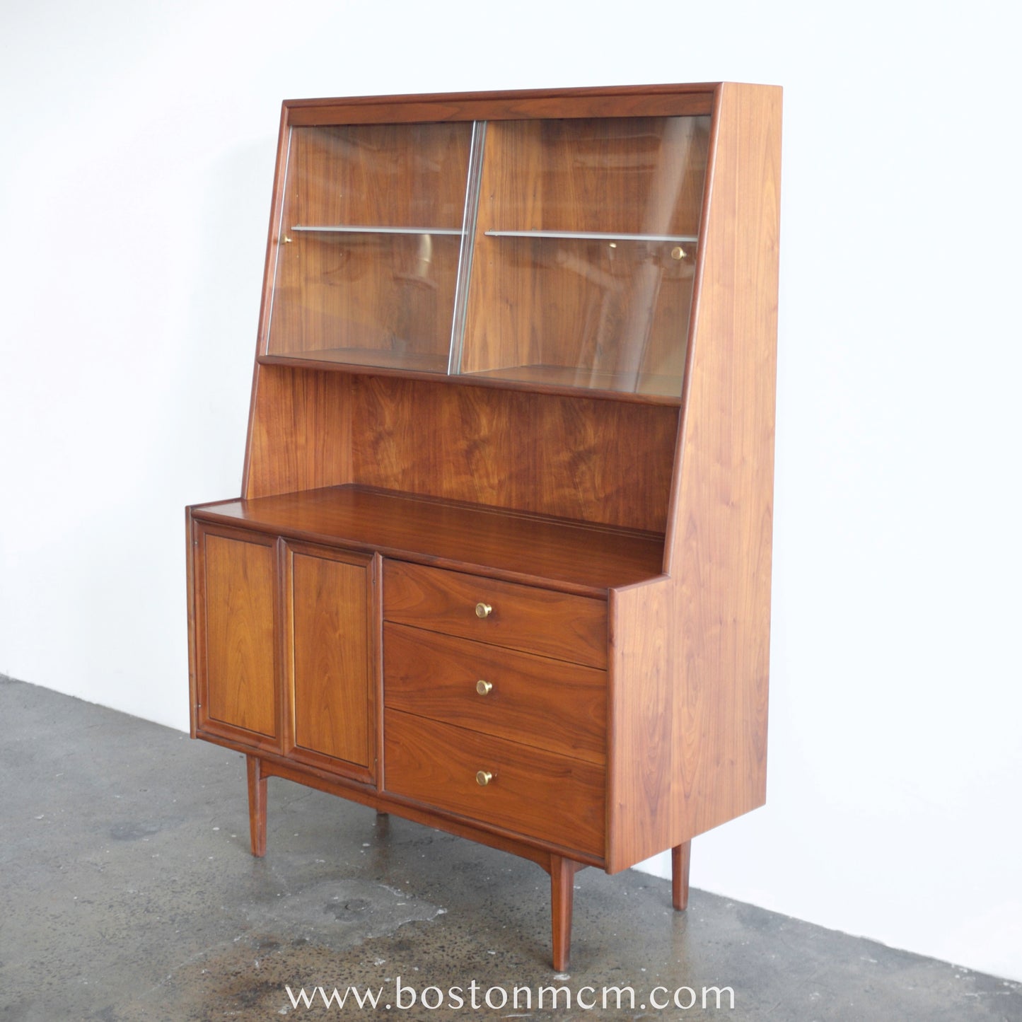 Drexel Furniture "Declaration" Walnut Hutch / China Cabinet