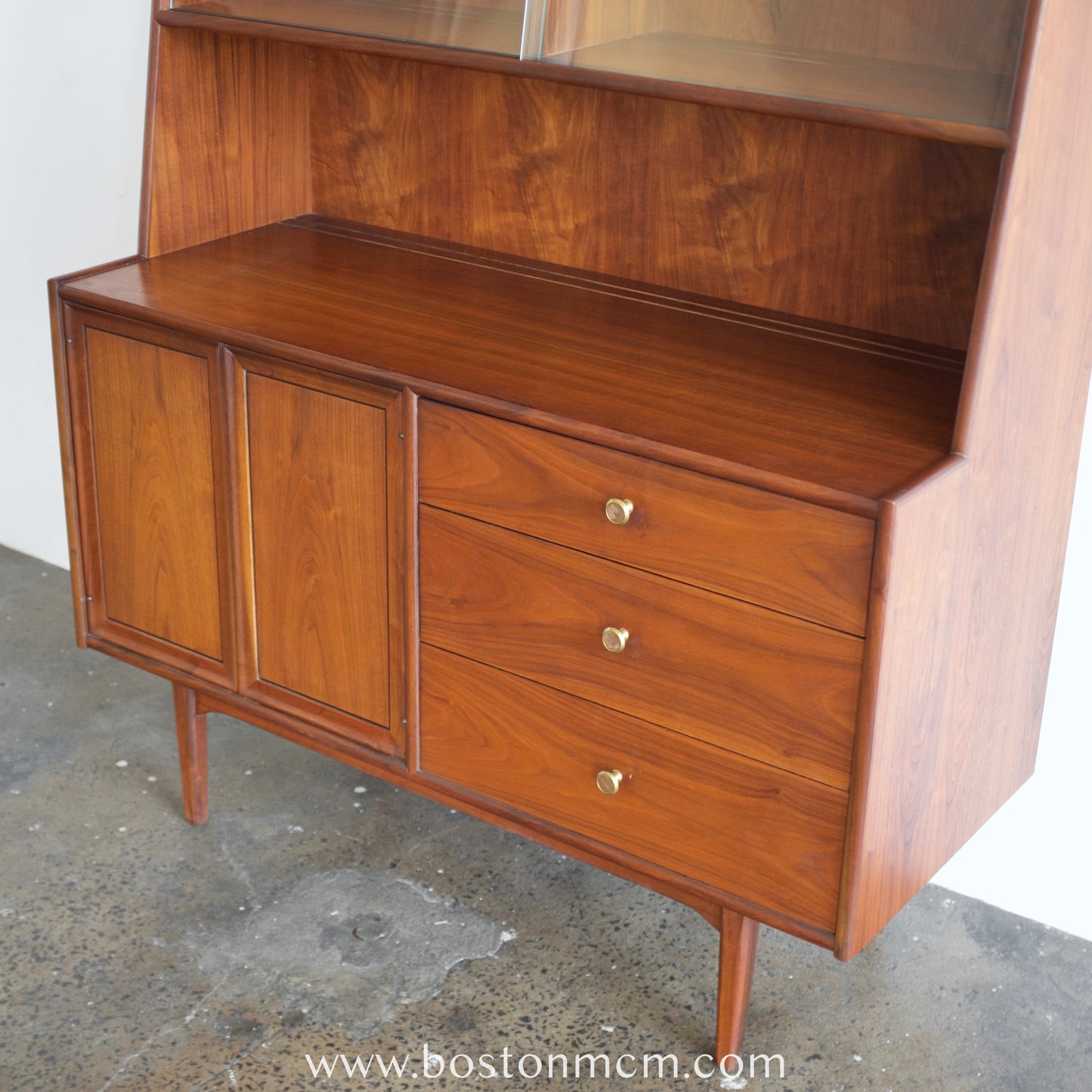 Drexel Furniture "Declaration" Walnut Hutch / China Cabinet
