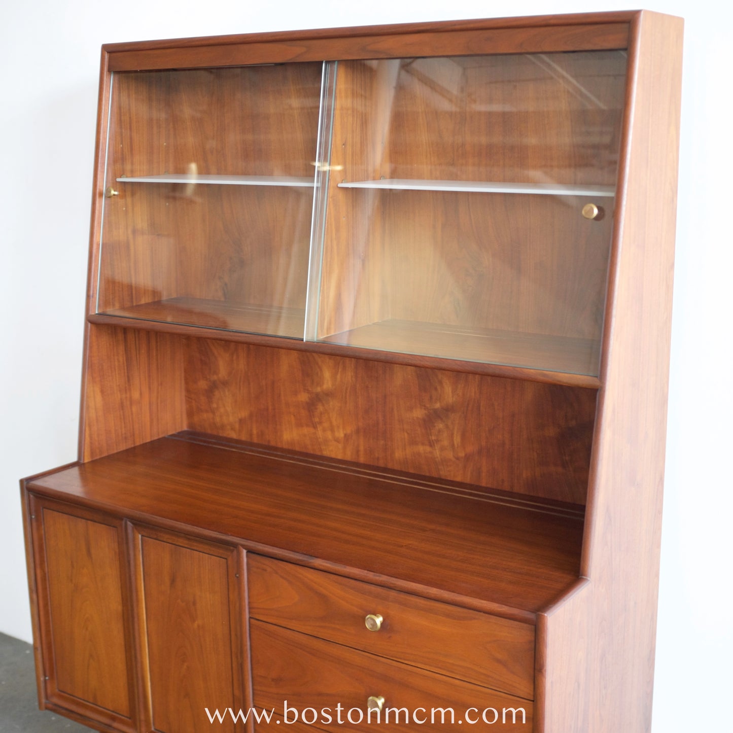 Drexel Furniture "Declaration" Walnut Hutch / China Cabinet