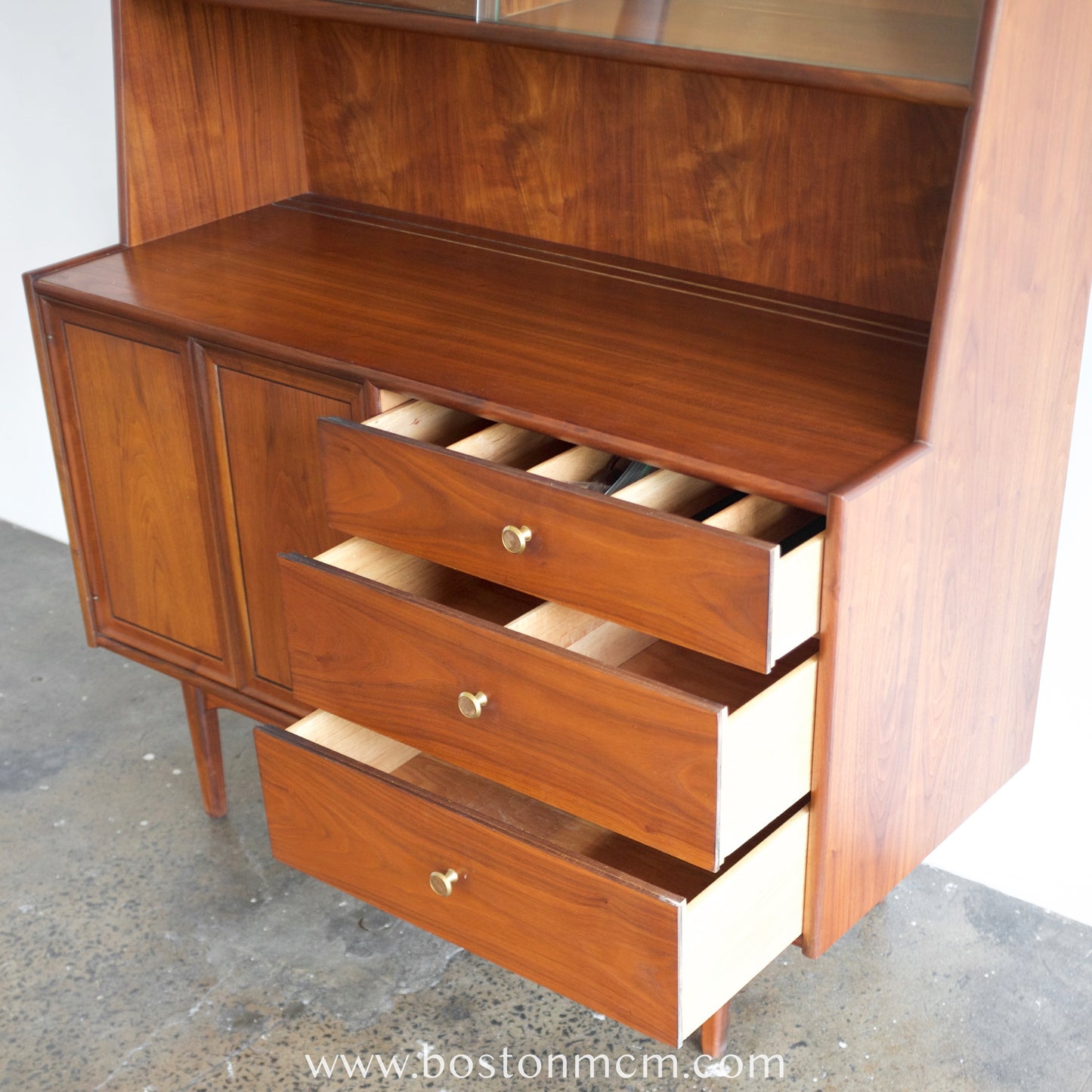 Drexel Furniture "Declaration" Walnut Hutch / China Cabinet