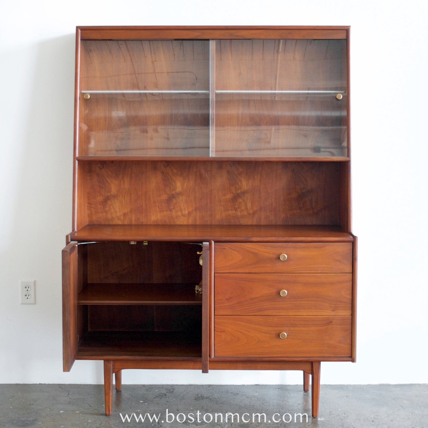 Drexel Furniture "Declaration" Walnut Hutch / China Cabinet