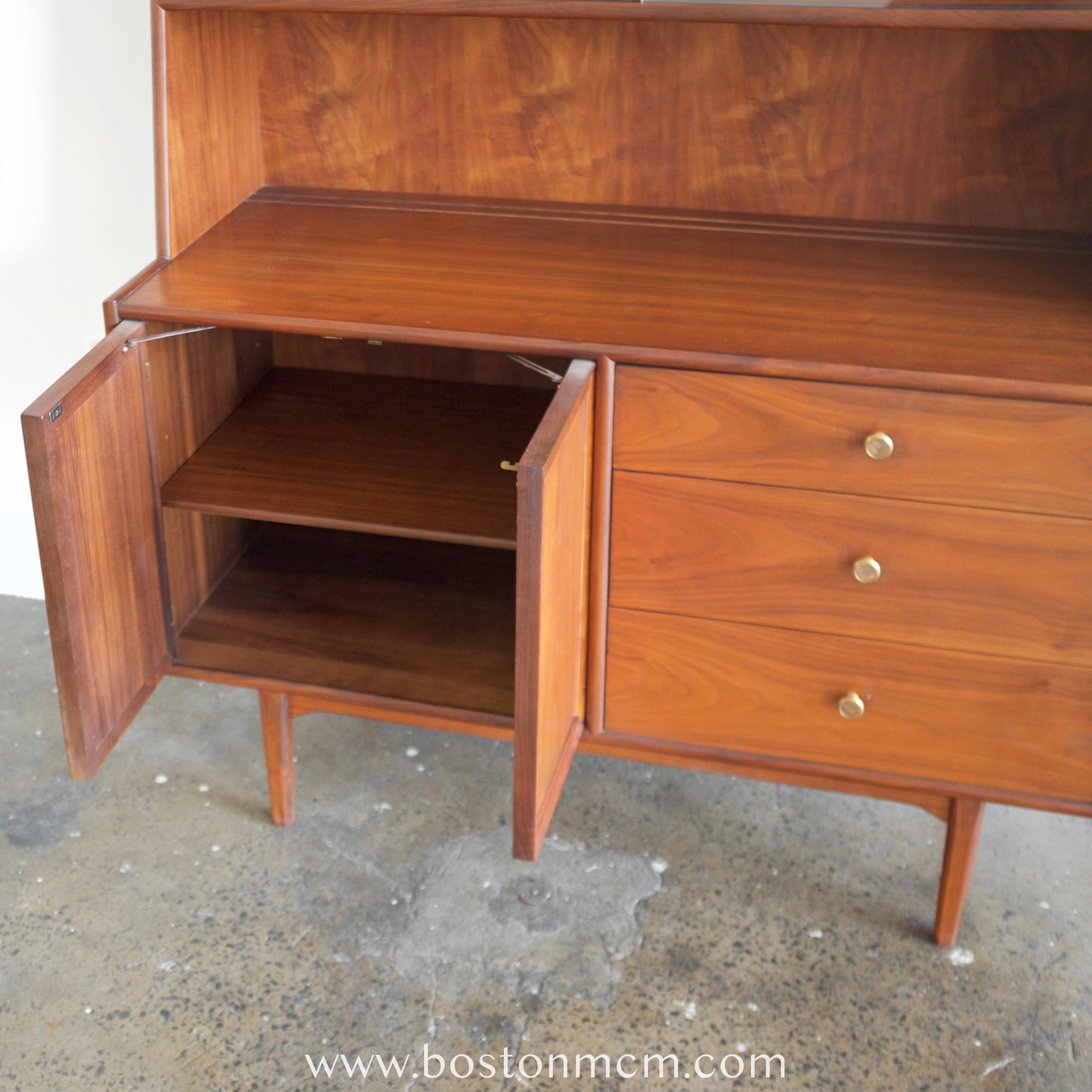Drexel Furniture "Declaration" Walnut Hutch / China Cabinet