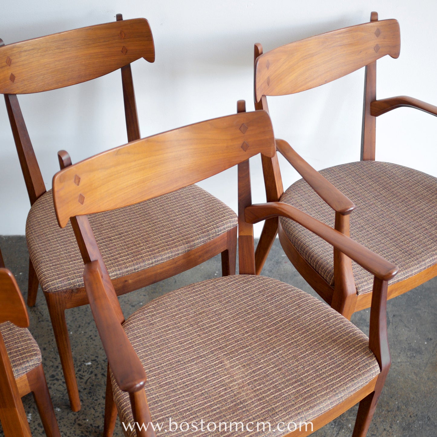 Drexel Furniture "Declaration" Walnut & Rosewood Dining Chairs - Set of 6