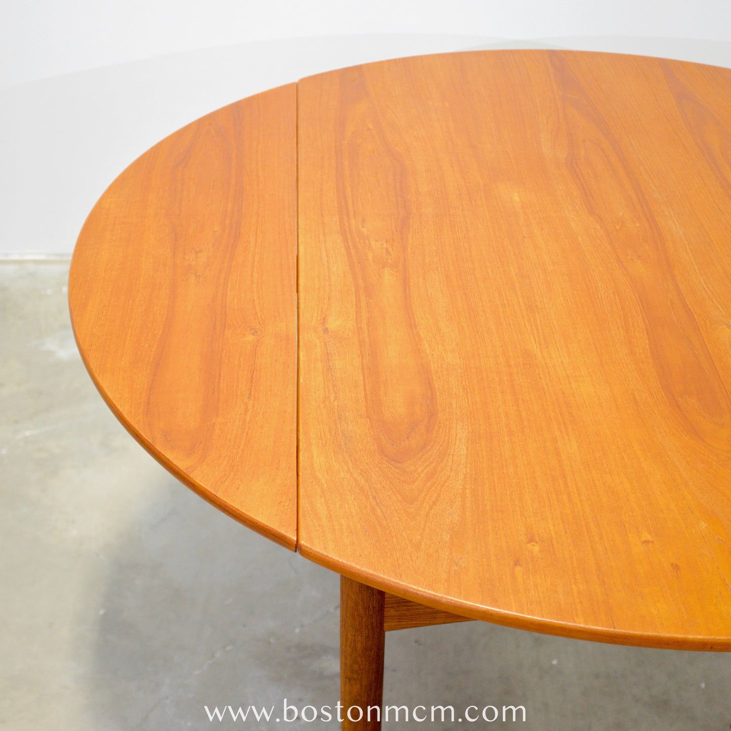 Danish Teak Round Draw Leaf Table - #A79