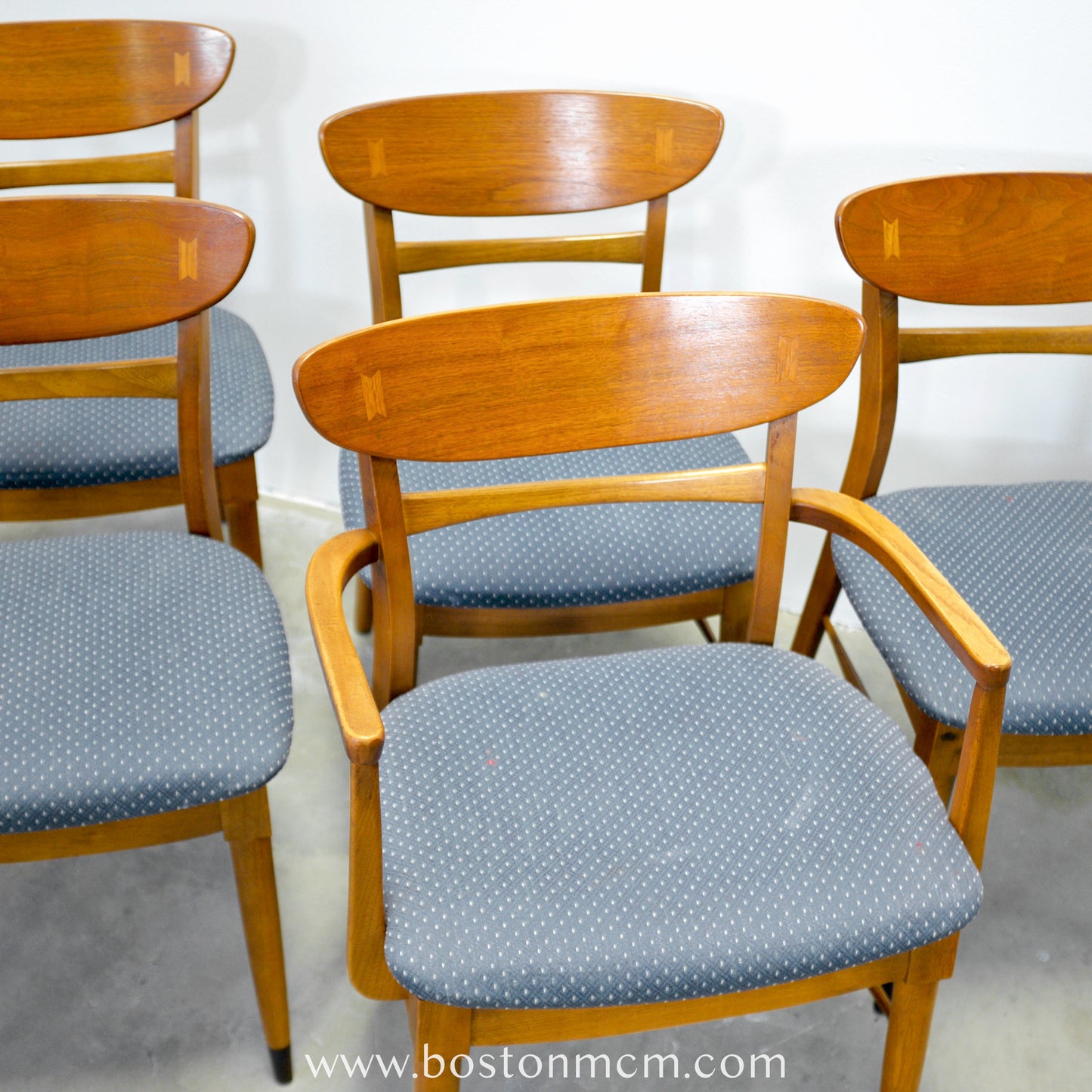 Lane Furniture "Acclaim" Walnut & Ash Dining Chairs - Set of 5