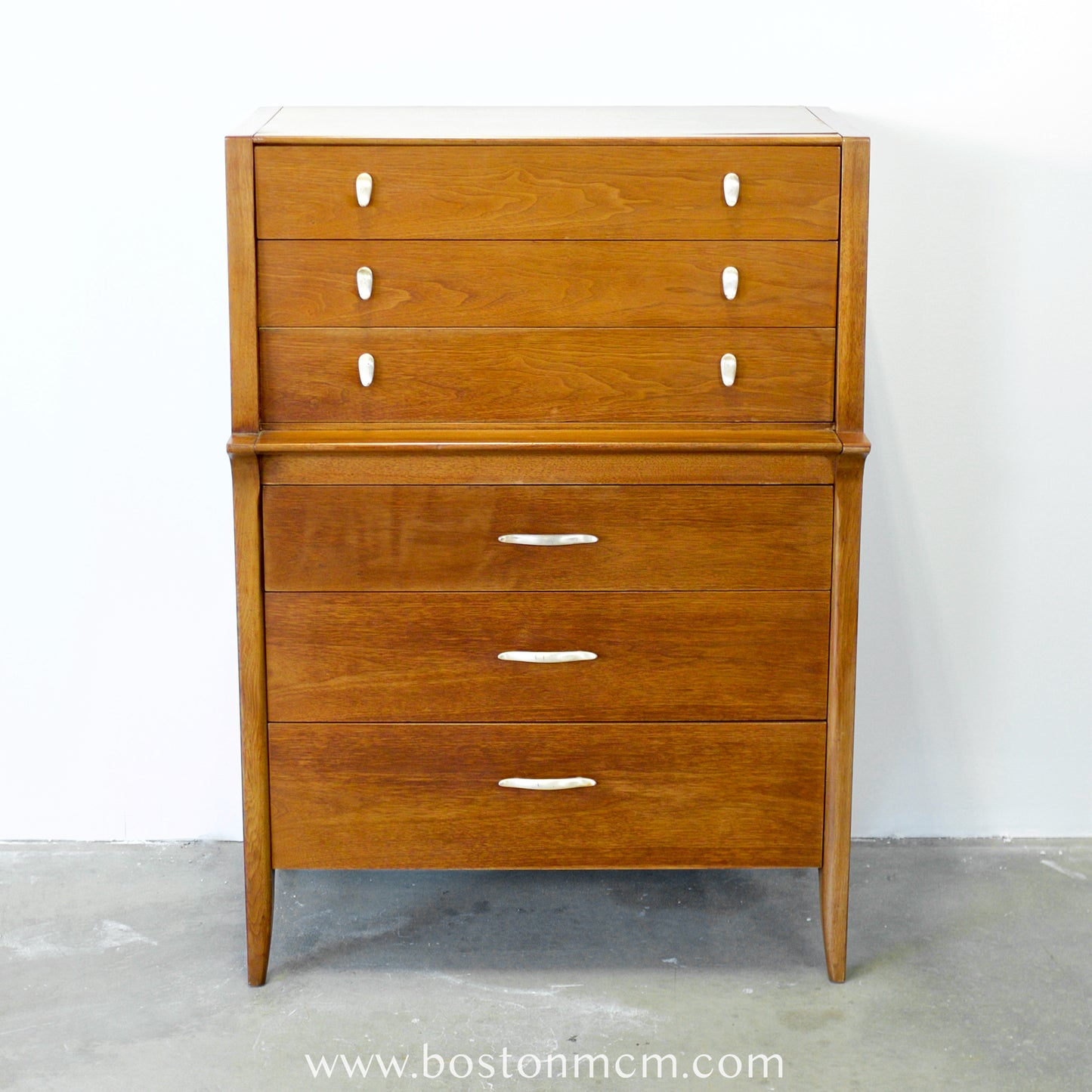Drexel Furniture "Profile" Walnut Tall Dresser / Chest