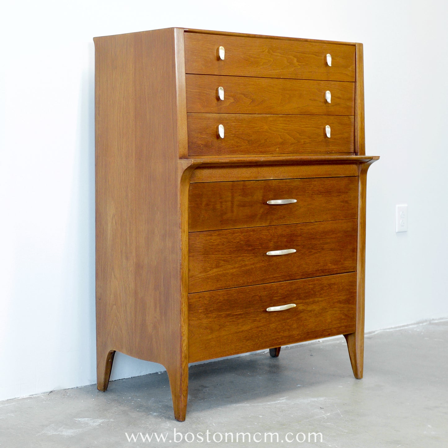 Drexel Furniture "Profile" Walnut Tall Dresser / Chest