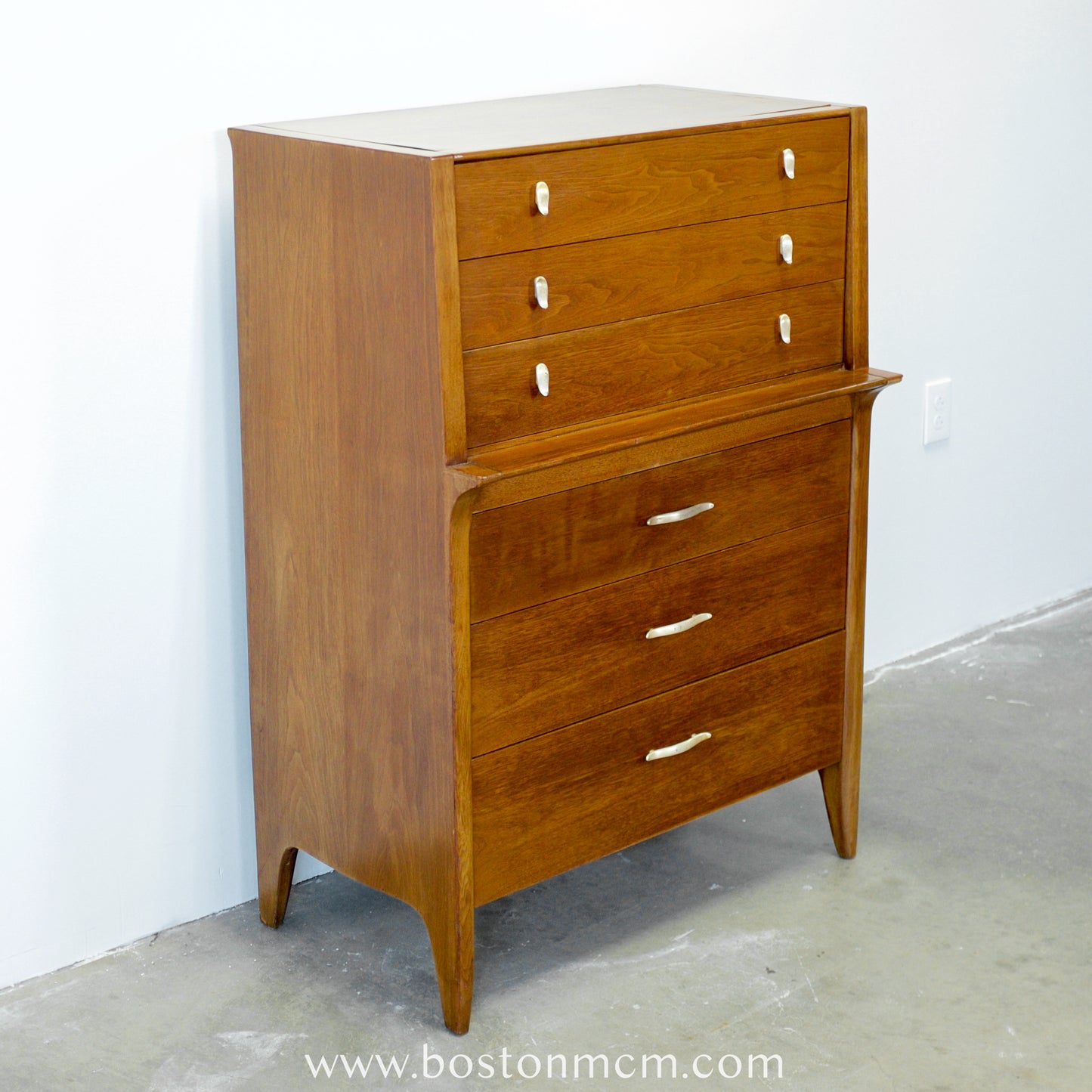 Drexel Furniture "Profile" Walnut Tall Dresser / Chest