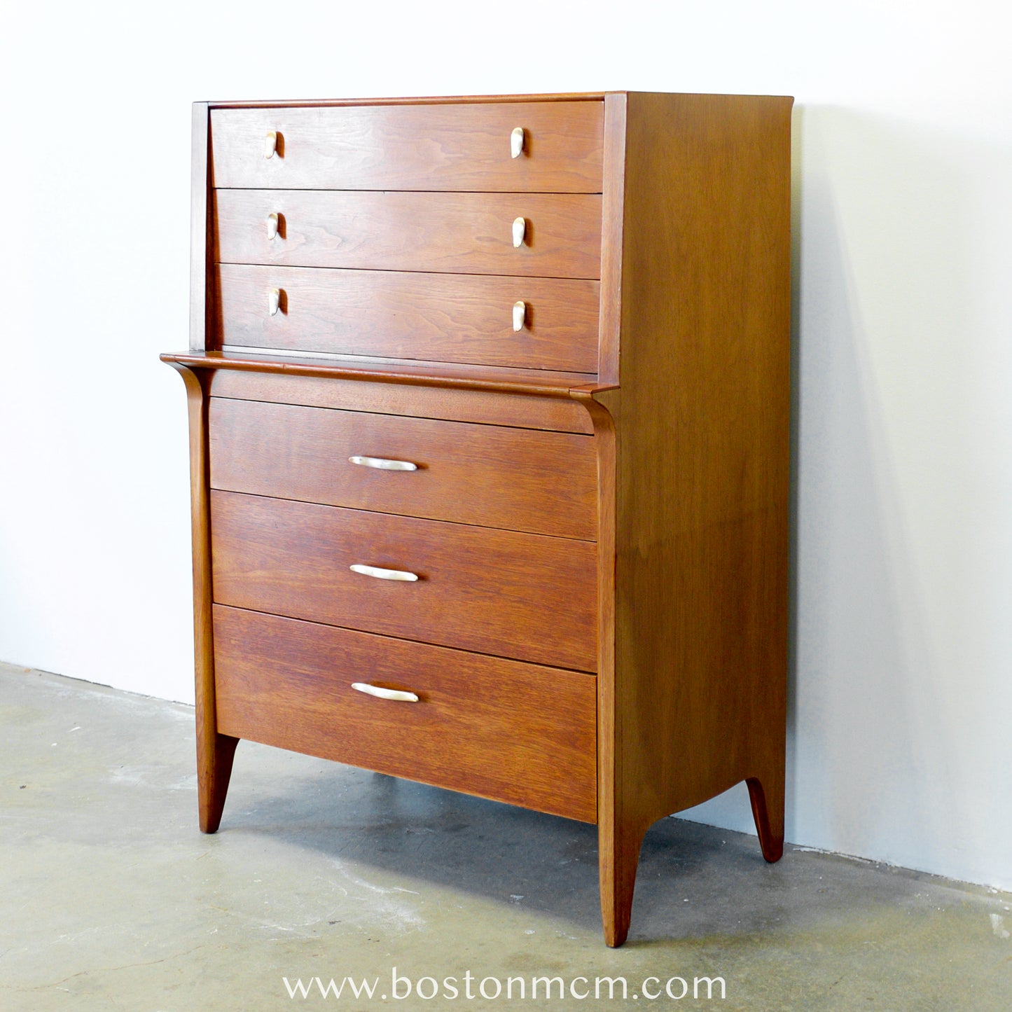 Drexel Furniture "Profile" Walnut Tall Dresser / Chest