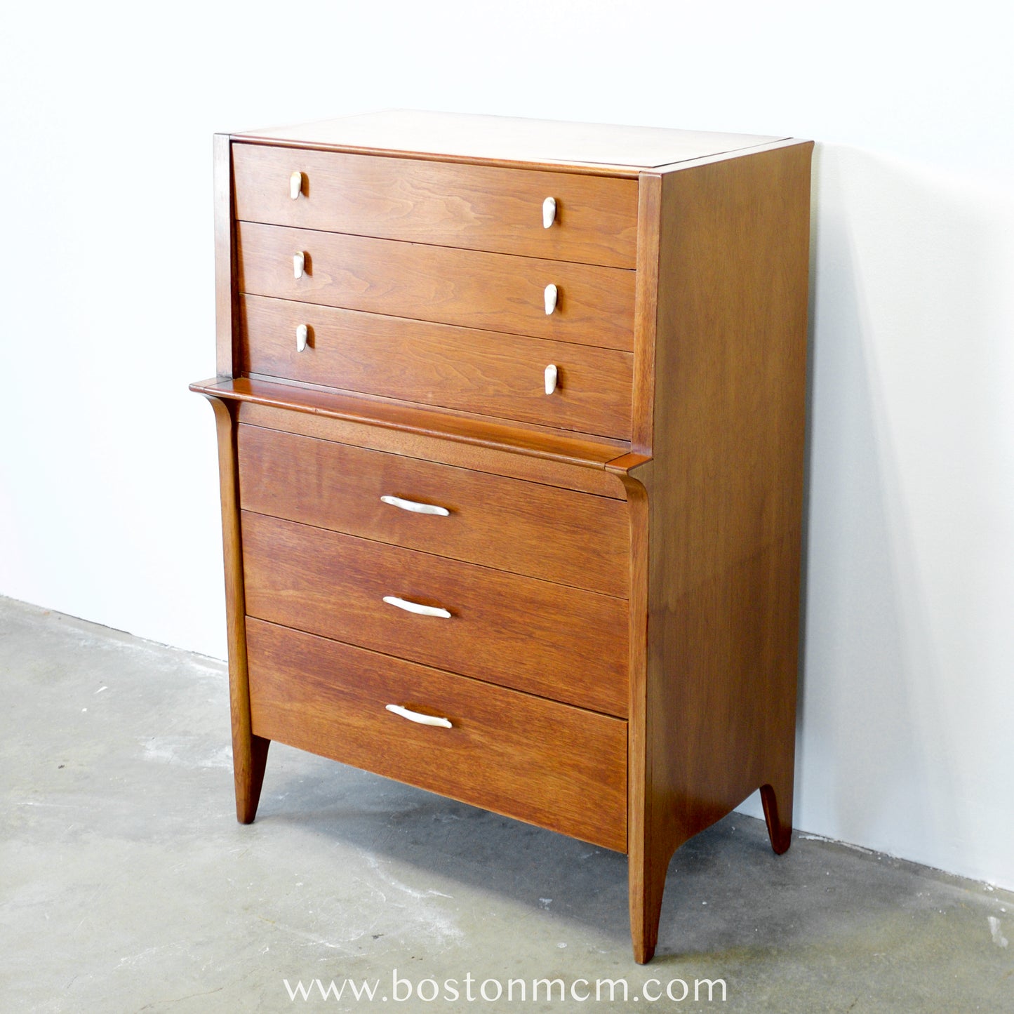 Drexel Furniture "Profile" Walnut Tall Dresser / Chest