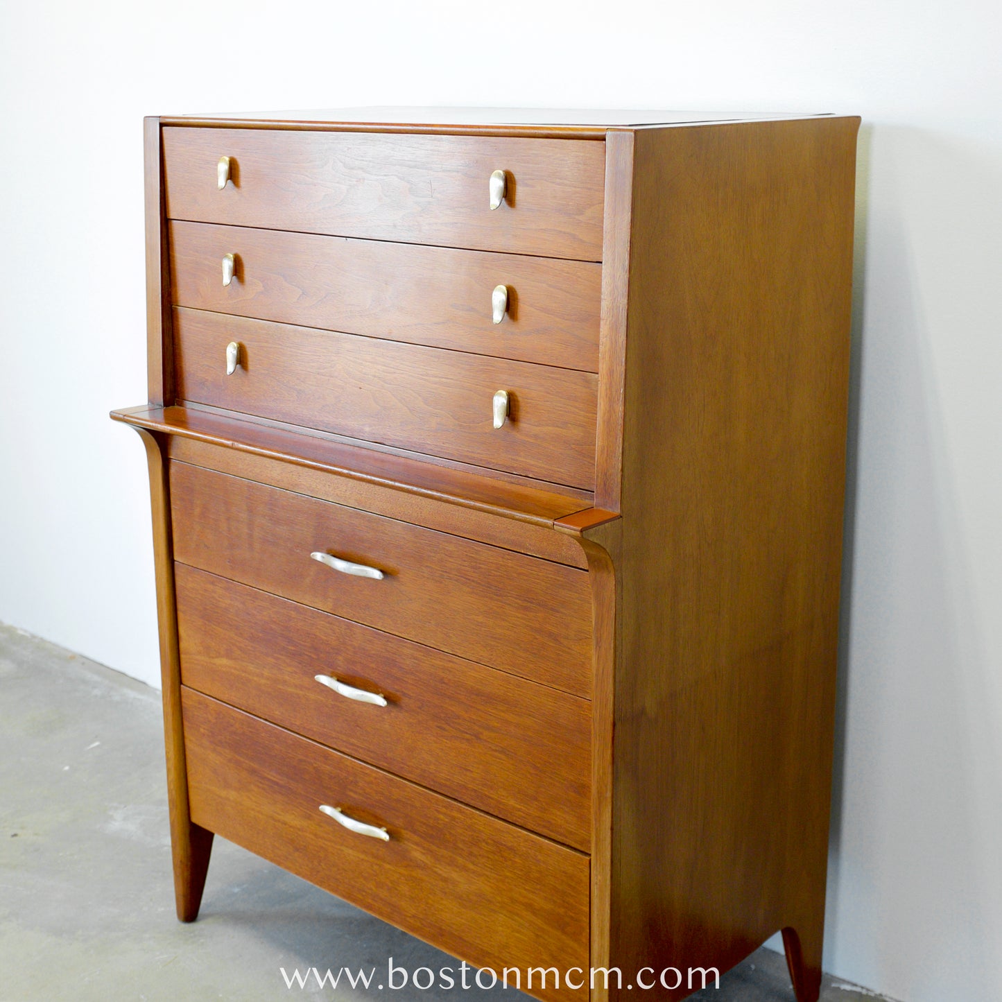 Drexel Furniture "Profile" Walnut Tall Dresser / Chest