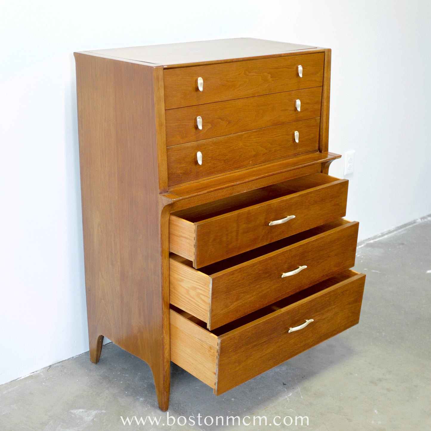 Drexel Furniture "Profile" Walnut Tall Dresser / Chest