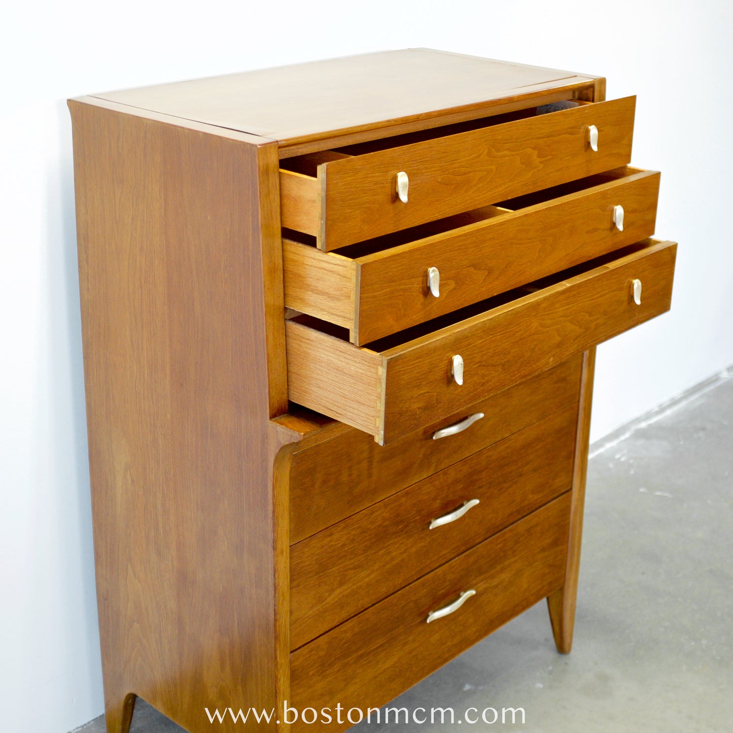 Drexel Furniture "Profile" Walnut Tall Dresser / Chest